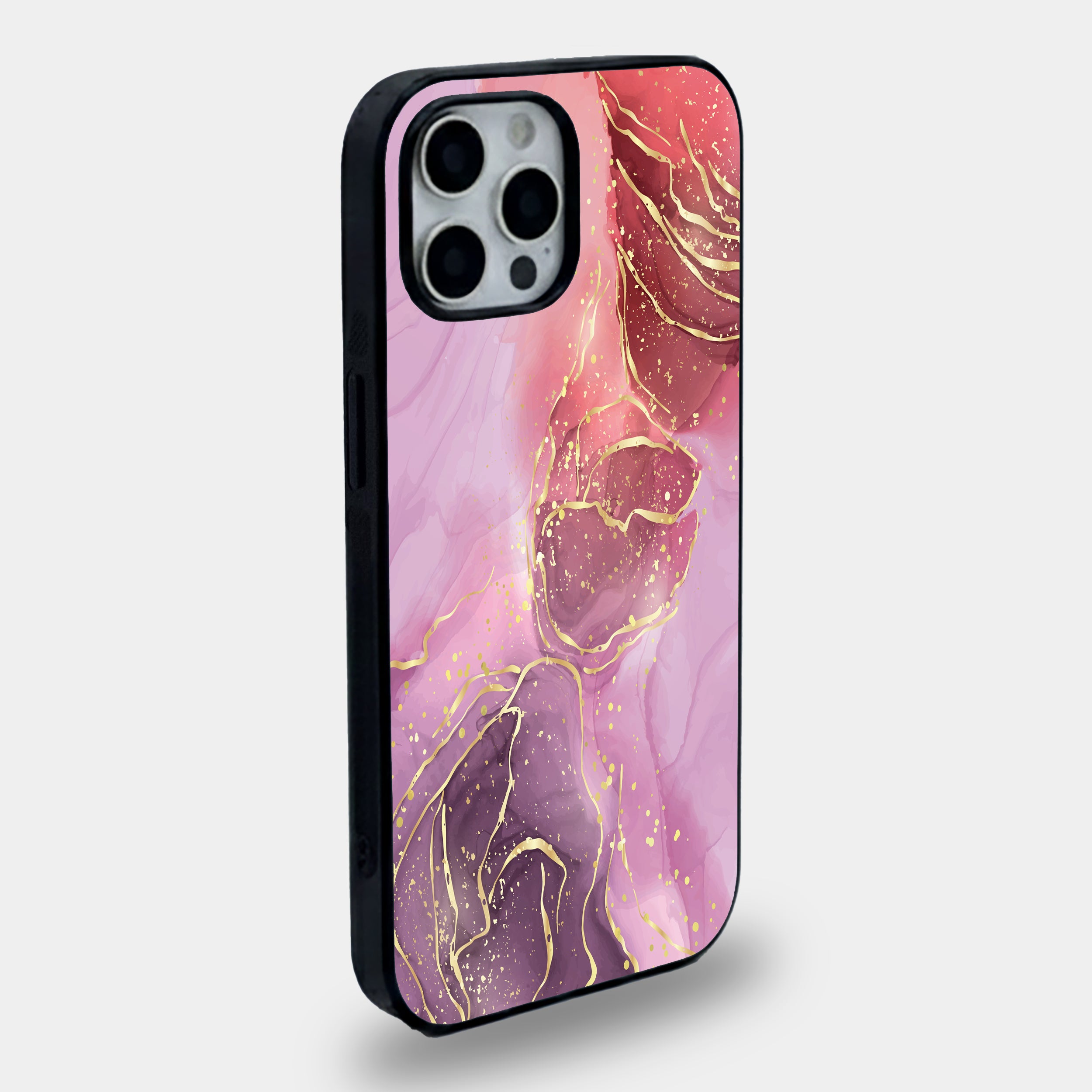 Fluid Art Purple Gold Vein | Premium Glass iPhone Mobile Cover Case
