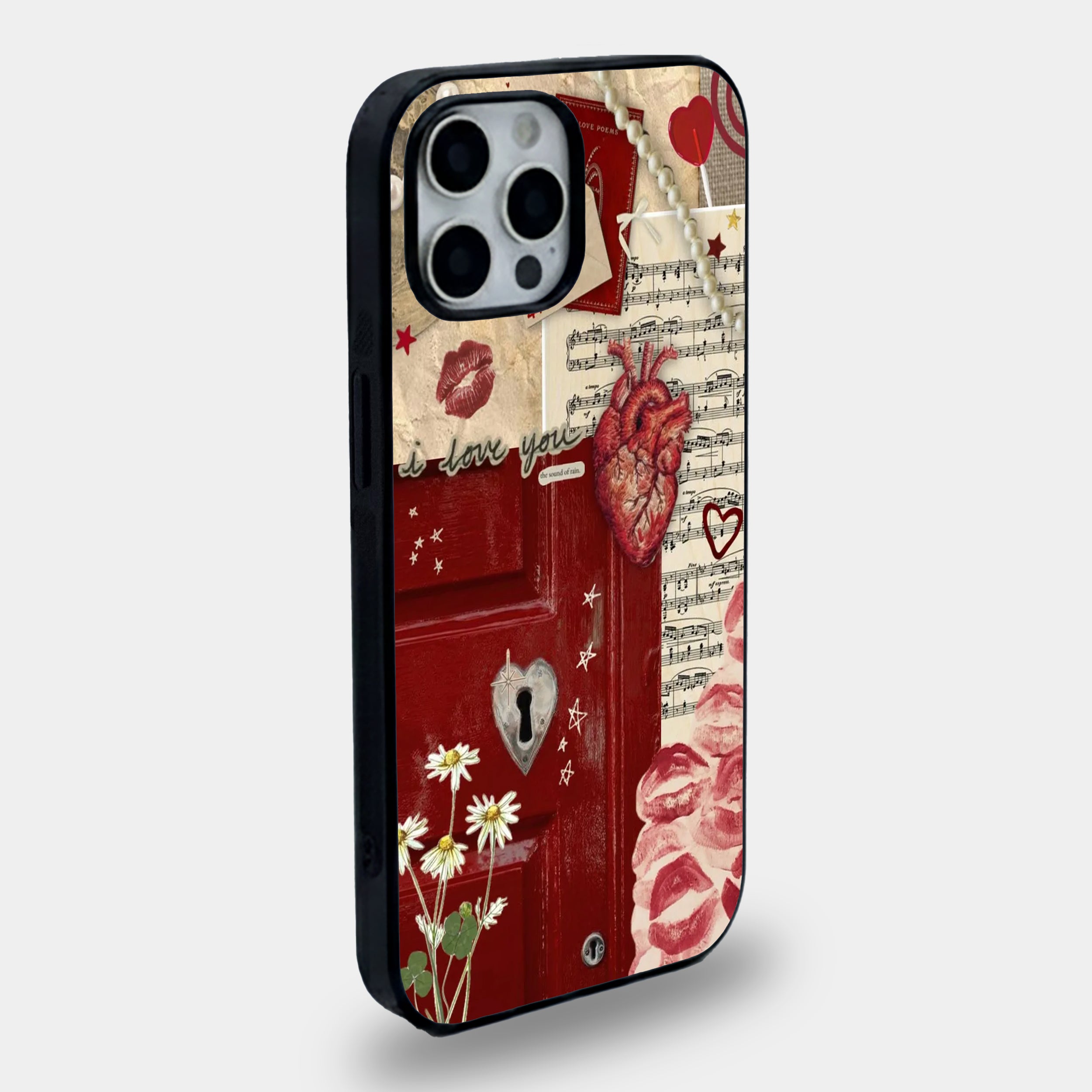 Vintage Romantic Collage | Premium Glass iPhone & Samsung Mobile Cover Case
