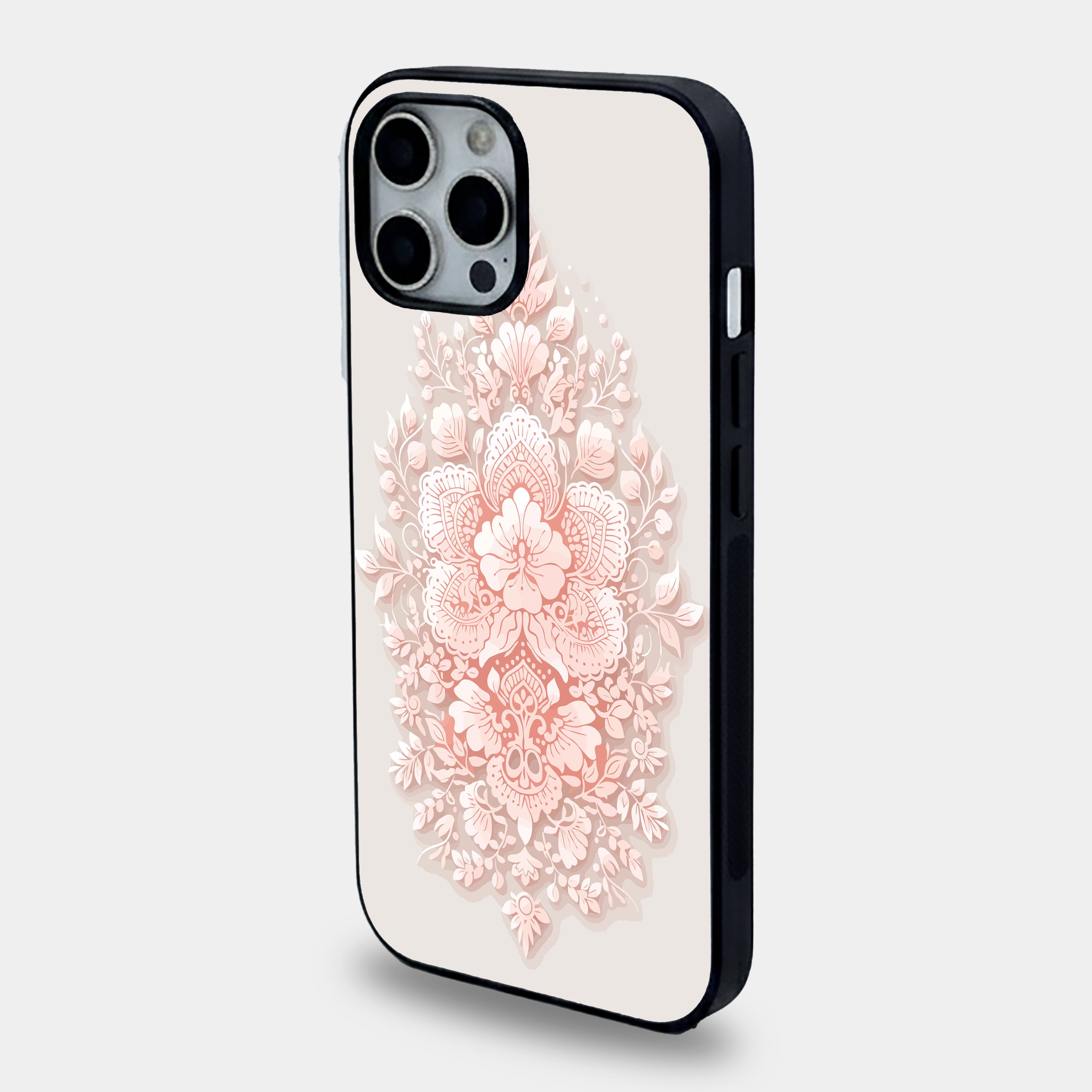 Vintage Floral Damask | Premium Glass iPhone Mobile Cover Case