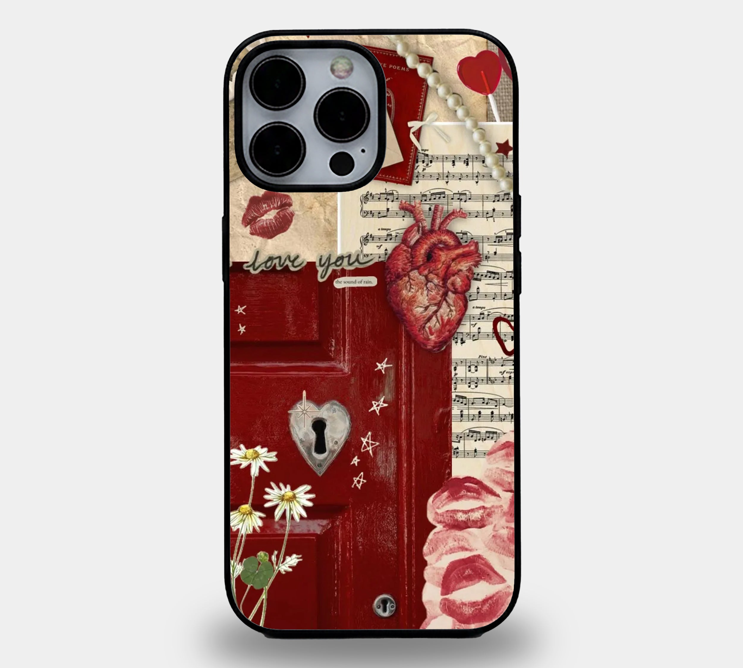 Vintage Romantic Collage | Premium Glass iPhone & Samsung Mobile Cover Case