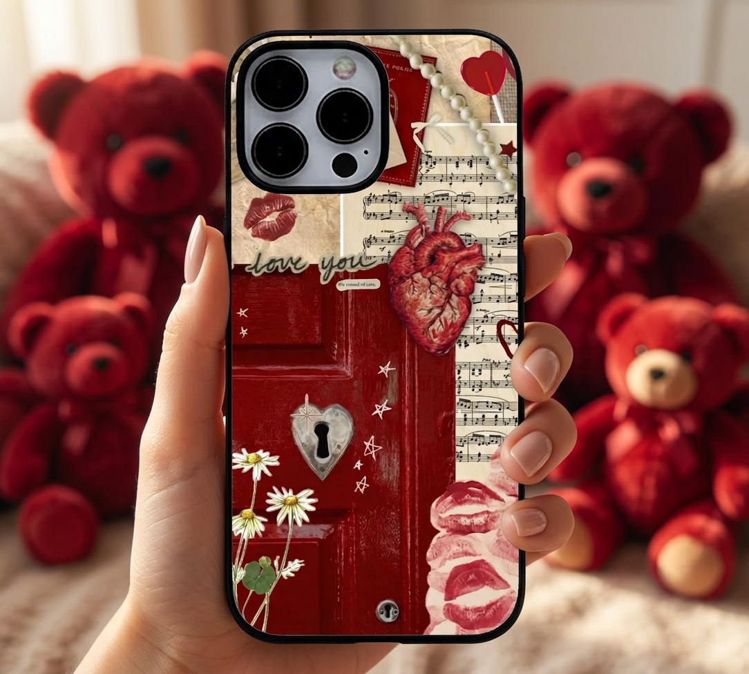 Vintage Romantic Collage | Premium Glass iPhone & Samsung Mobile Cover Case