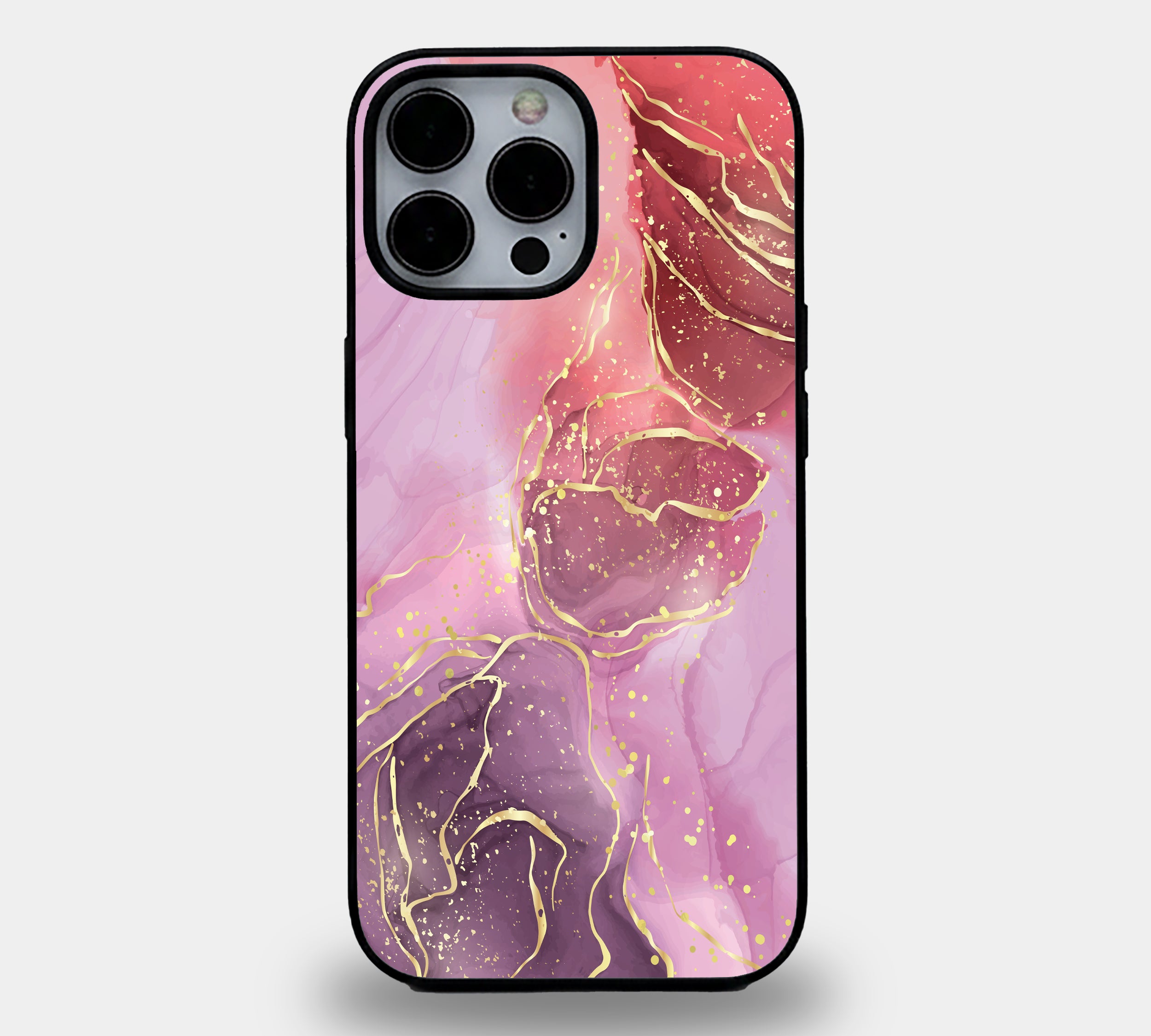 Fluid Art Purple Gold Vein | Premium Glass iPhone Mobile Cover Case
