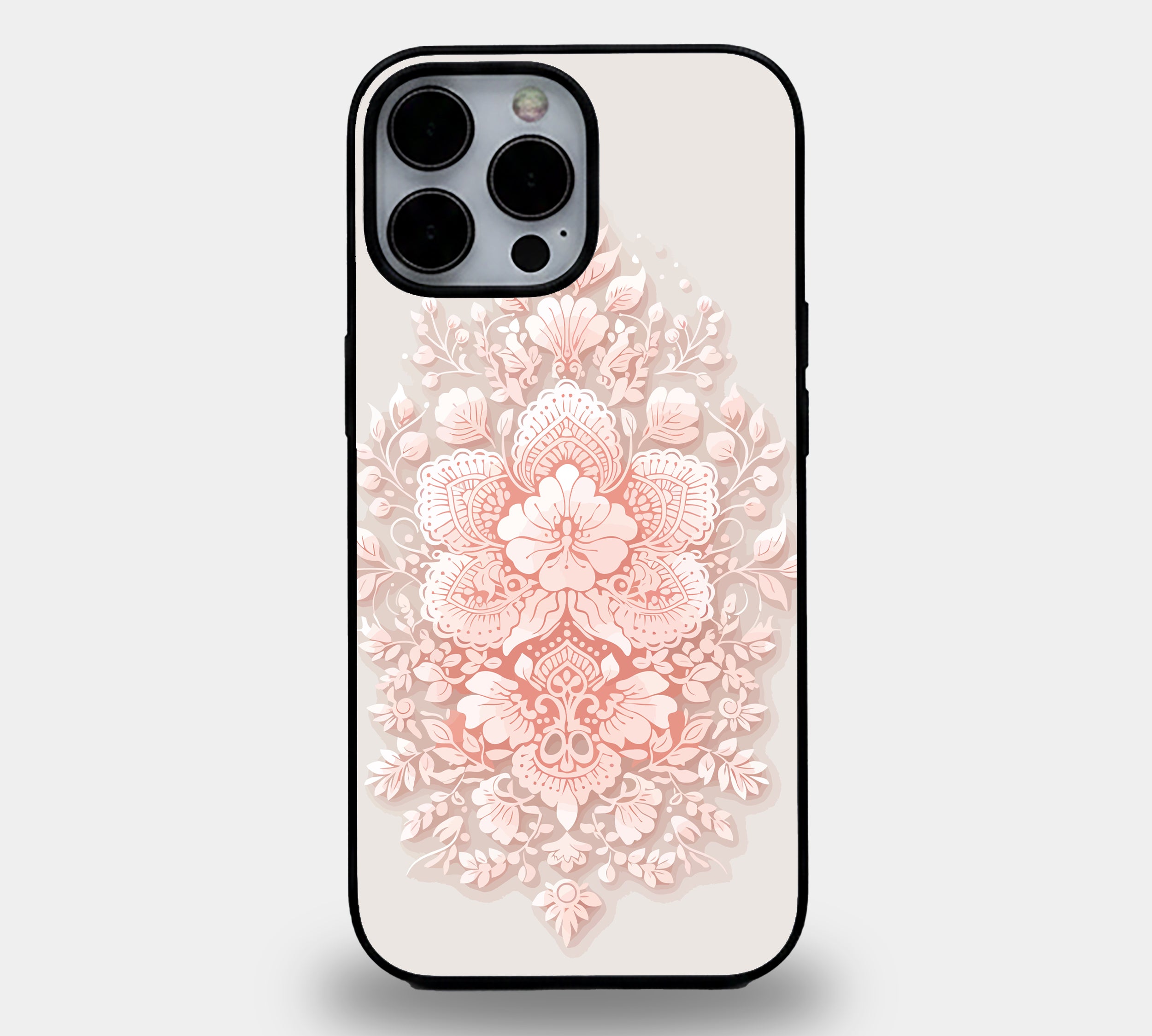 Vintage Floral Damask | Premium Glass iPhone Mobile Cover Case