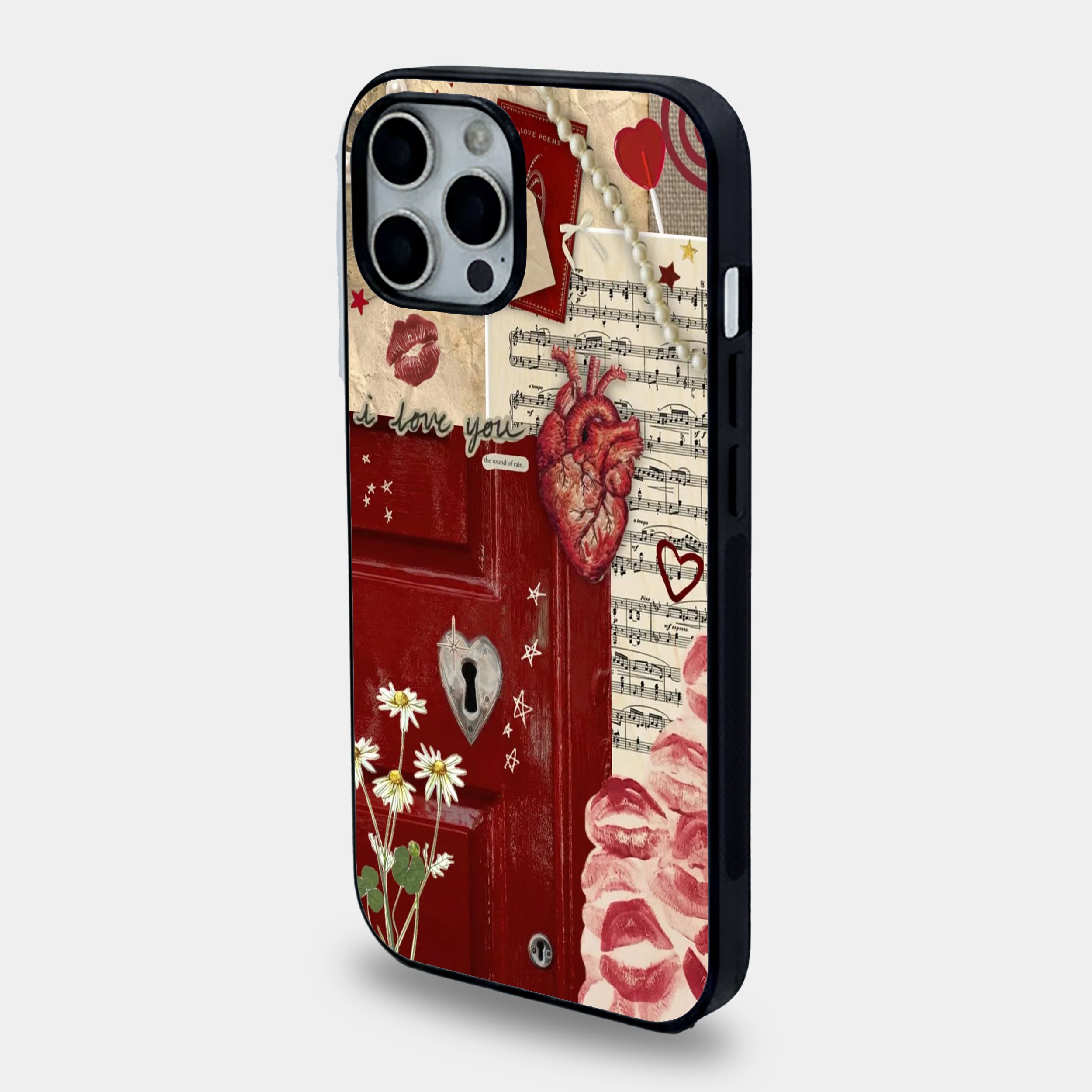 Vintage Romantic Collage | Premium Glass iPhone & Samsung Mobile Cover Case