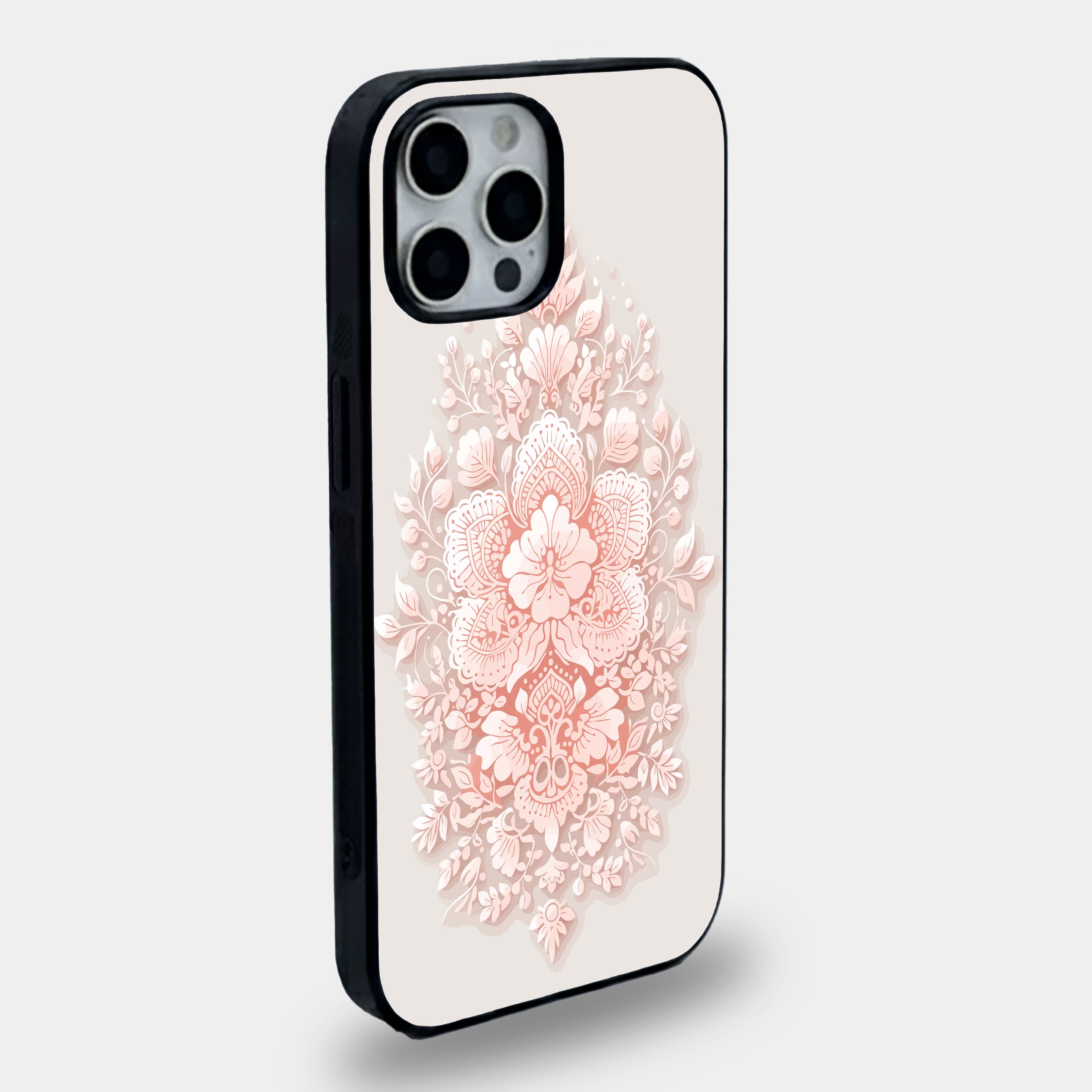 Vintage Floral Damask | Premium Glass iPhone Mobile Cover Case