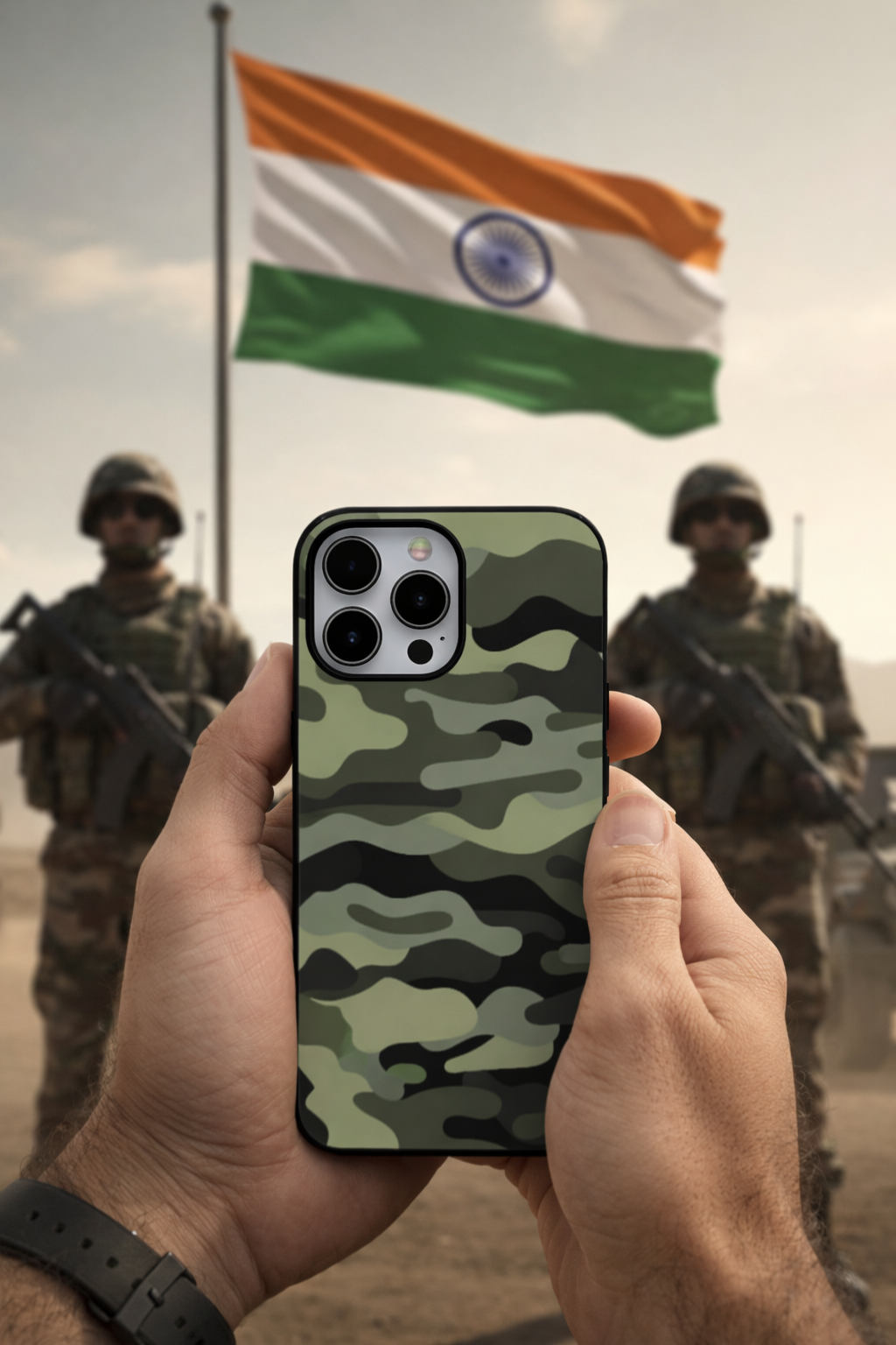 Classic Forest Camouflage | Premium Glass iPhone Mobile Cover Case