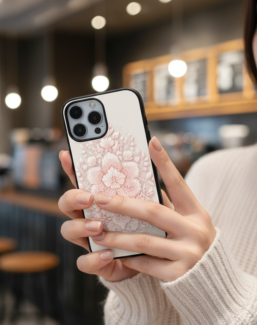 Vintage Floral Damask | Premium Glass iPhone Mobile Cover Case