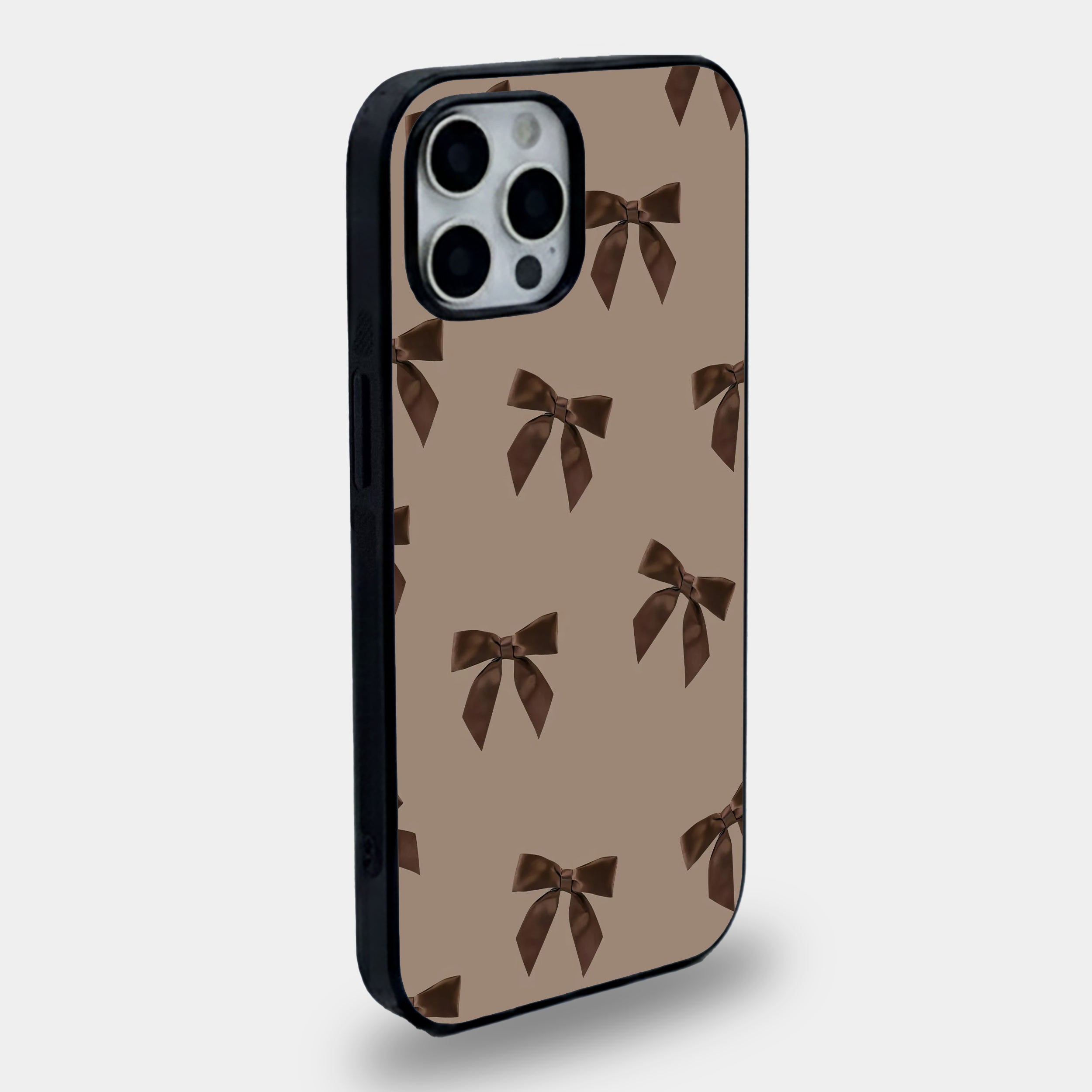 Espresso Bows | Premium Glass iPhone & Samsung Mobile Cover Case