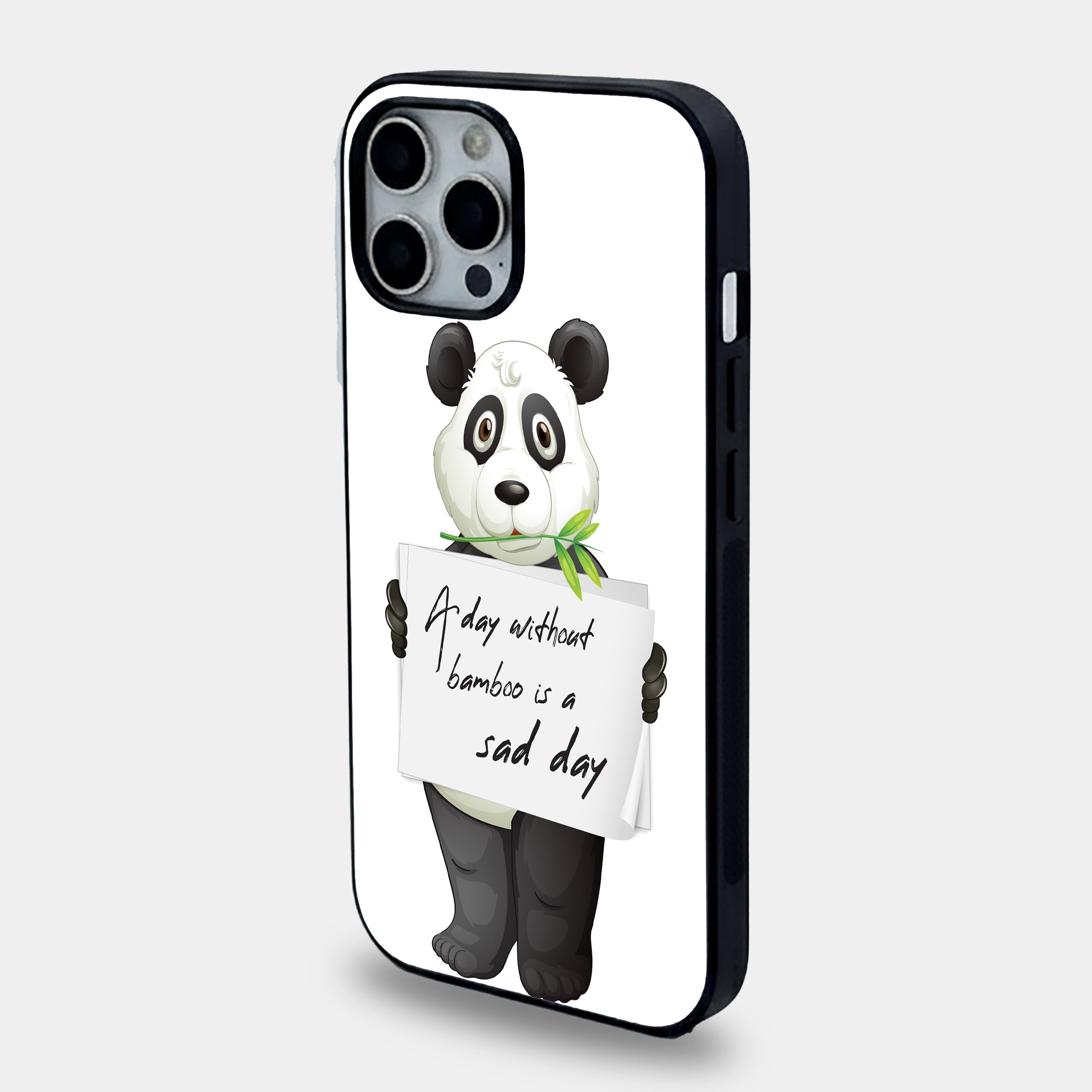 Funny Panda Bamboo Philosophy | Premium Glass iPhone Mobile Cover Case