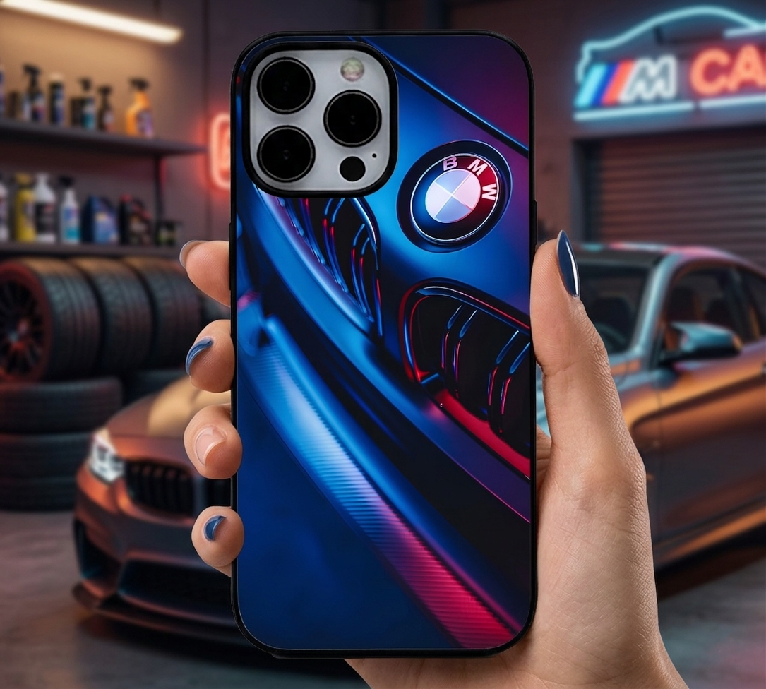 Neon Blue BMW Logo Case