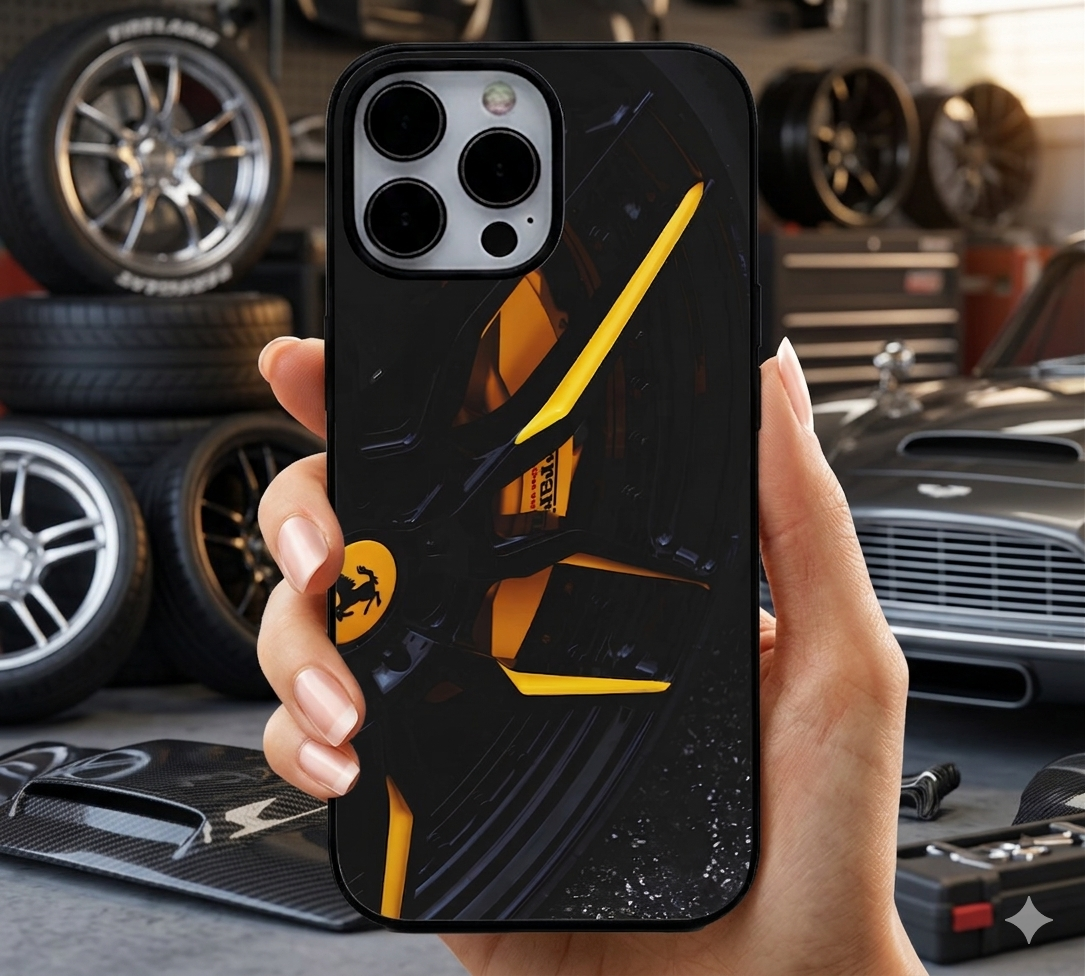 Black Ferrari Yellow Brake Case