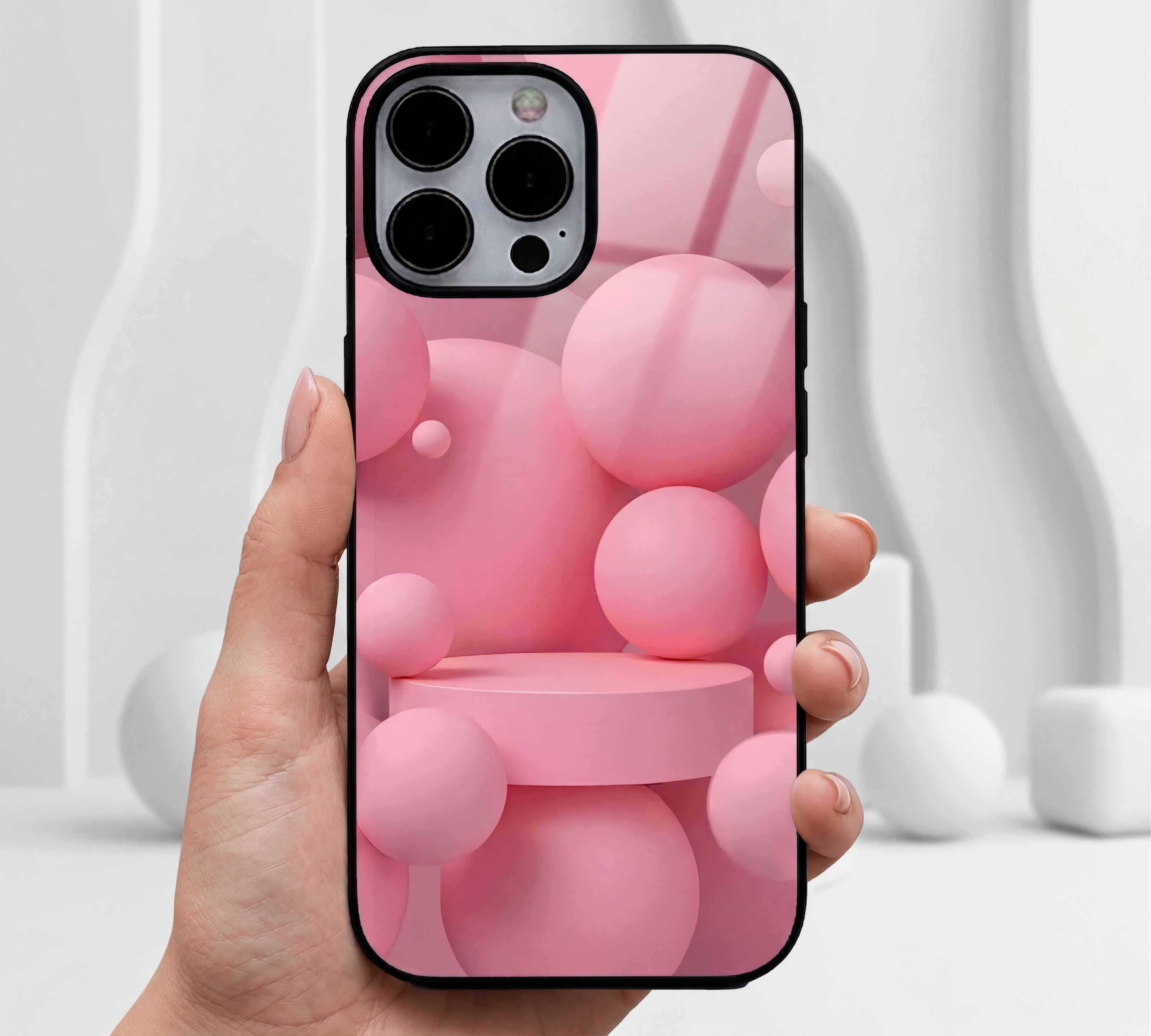 "The Blush Sphere Edition" | Premium Glass iPhone & Samsung Mobile Cover Case
