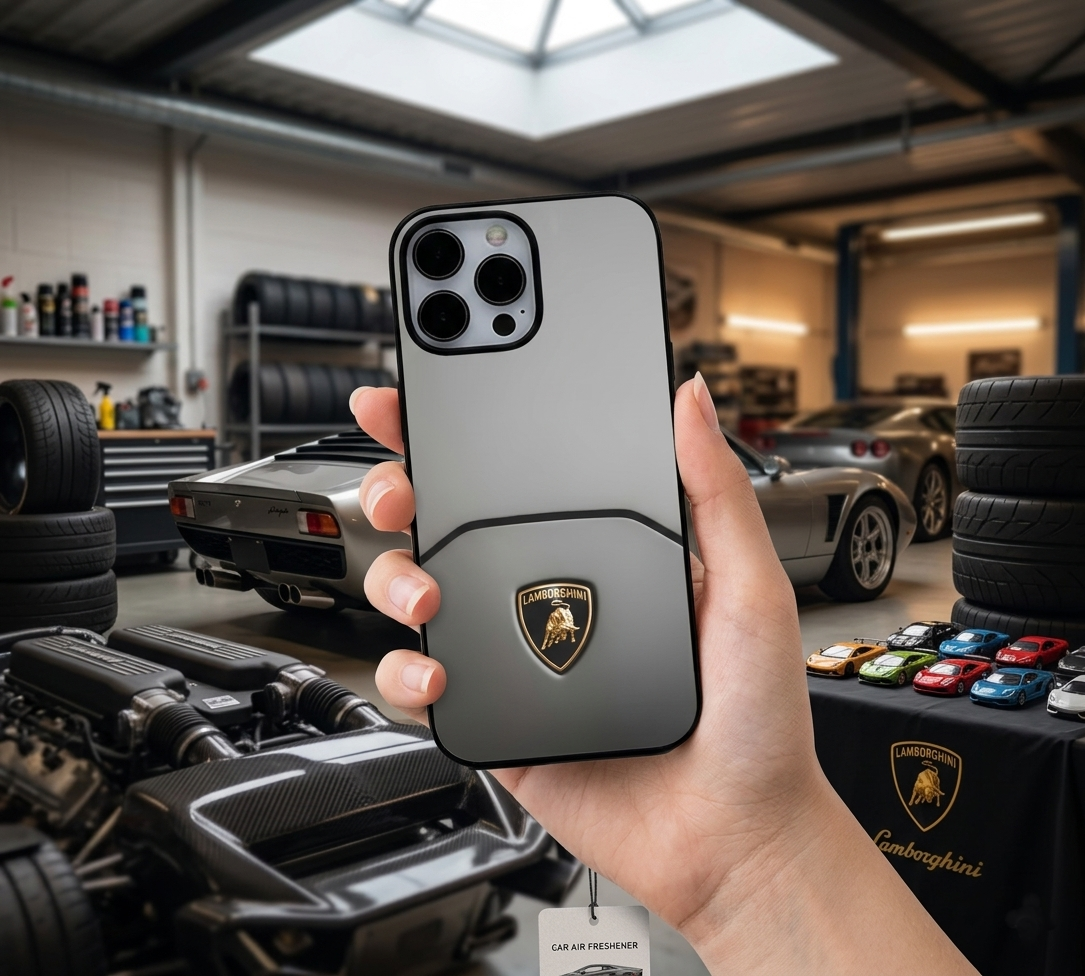 Lamborghini Emblem | Premium Glass iPhone & Samsung Mobile Cover Case