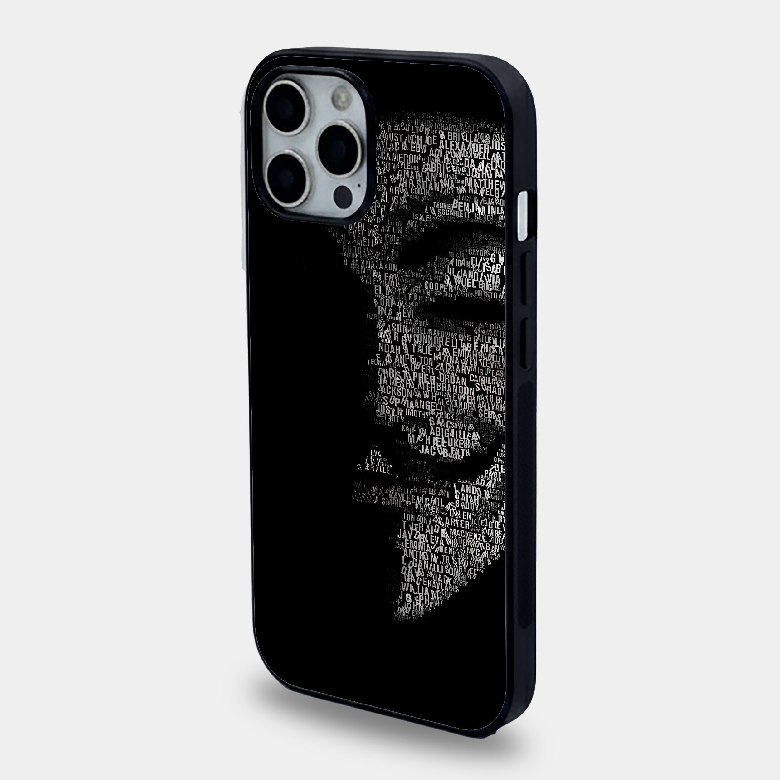 Dark V for Vendetta Text Art | Premium Glass iPhone & Samsung Mobile Cover Case