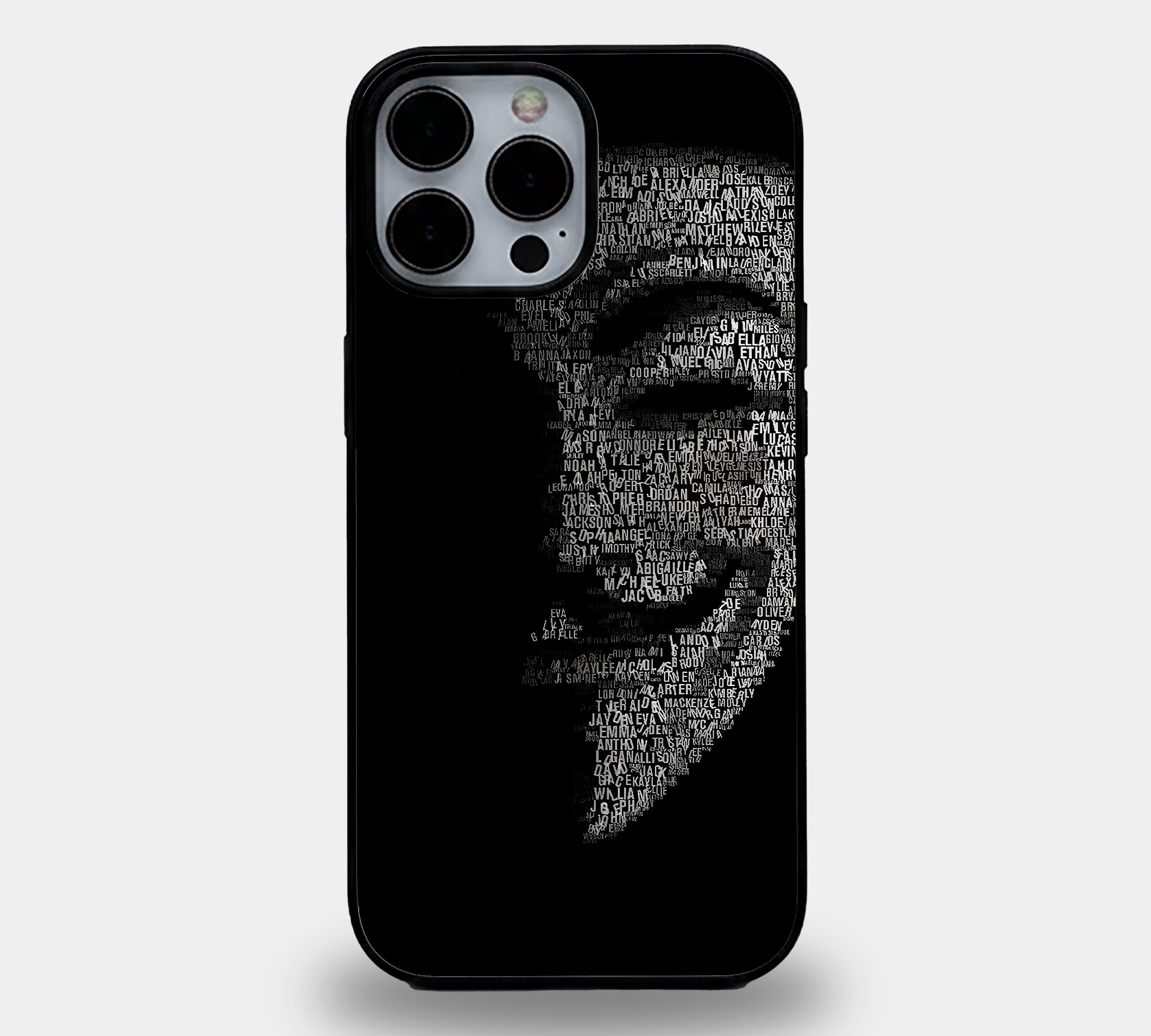 Dark V for Vendetta Text Art | Premium Glass iPhone & Samsung Mobile Cover Case