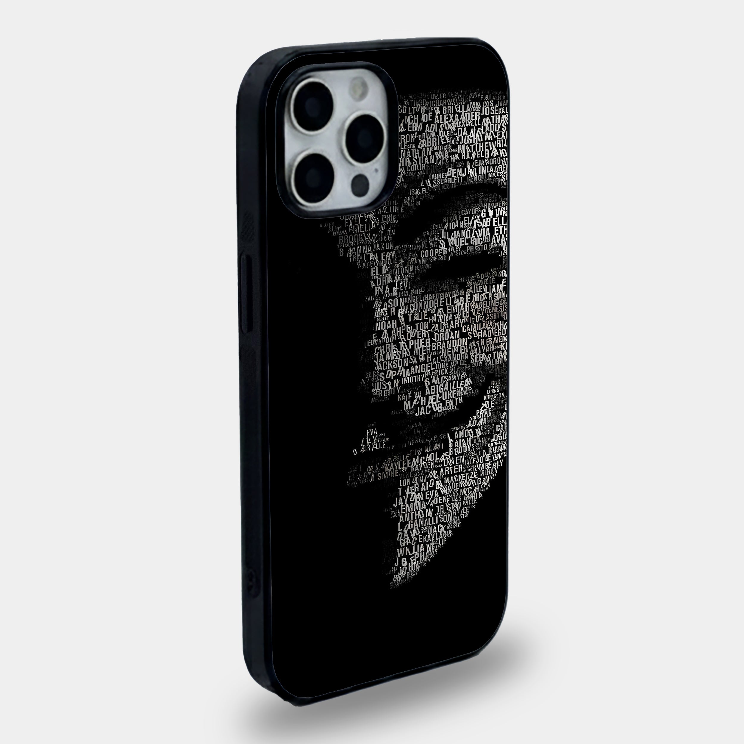 Dark V for Vendetta Text Art | Premium Glass iPhone & Samsung Mobile Cover Case