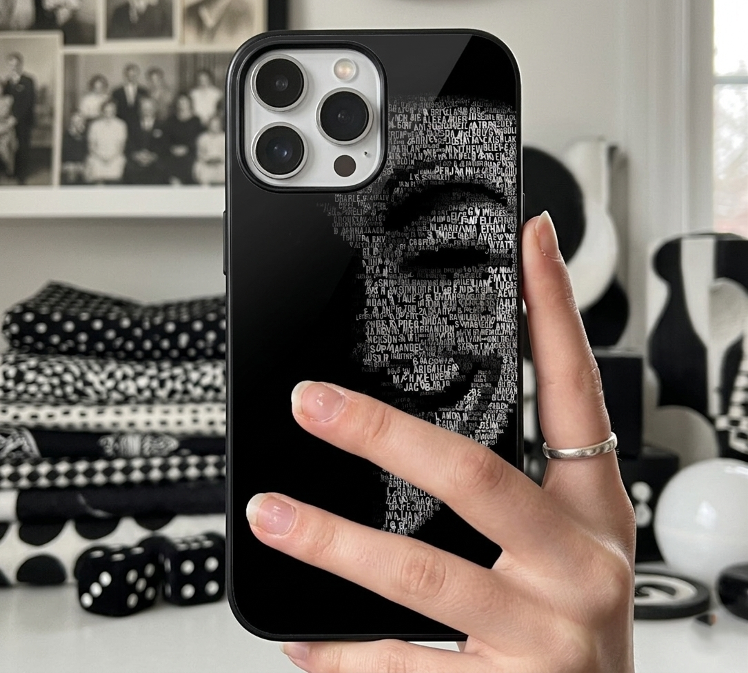 Dark V for Vendetta Text Art | Premium Glass iPhone & Samsung Mobile Cover Case