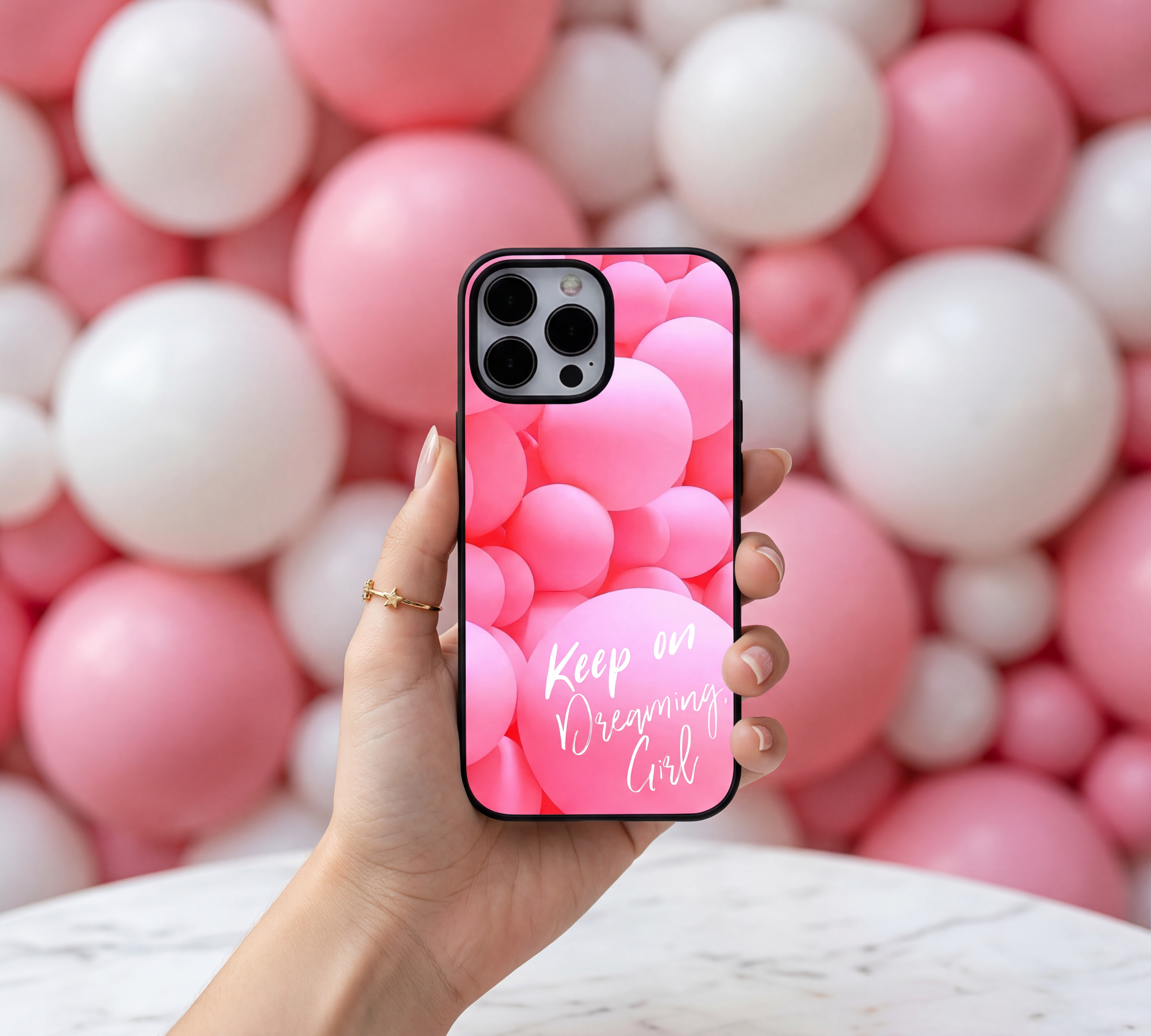 Keep on Dreaming Girl | Premium Glass iPhone & Samsung Mobile Cover Case
