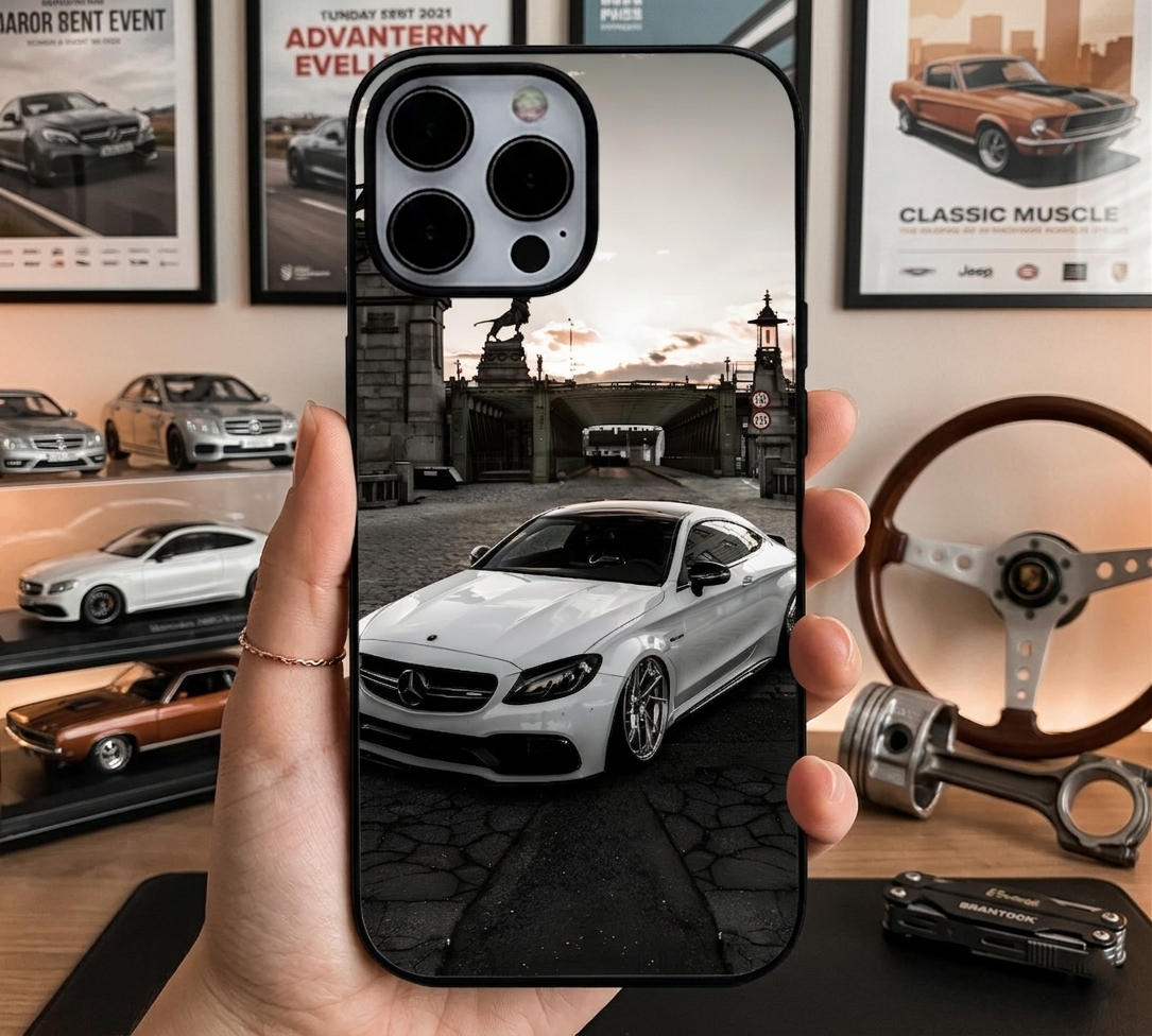 White Mercedes City Bridge Case