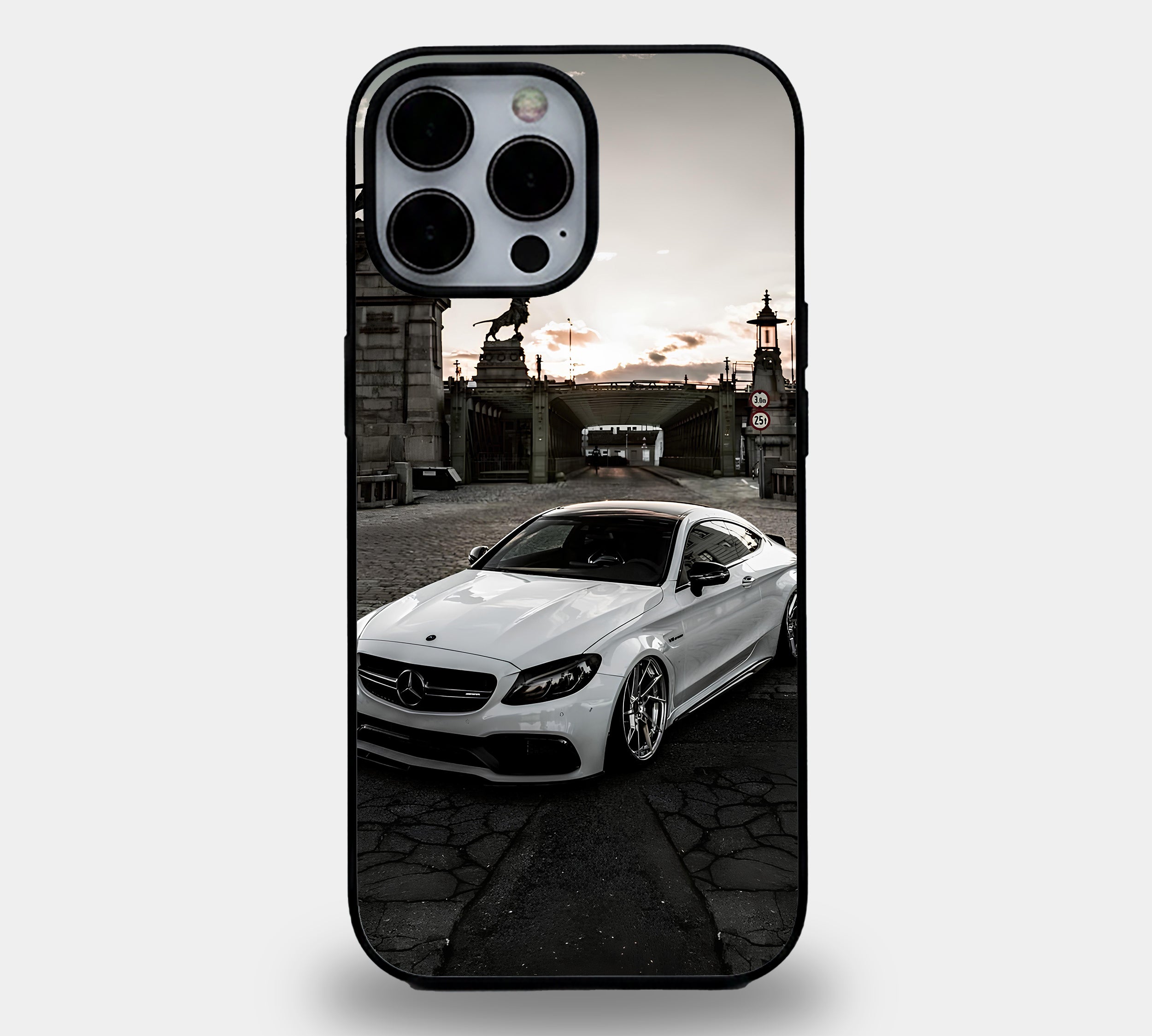 White Mercedes City Bridge Case