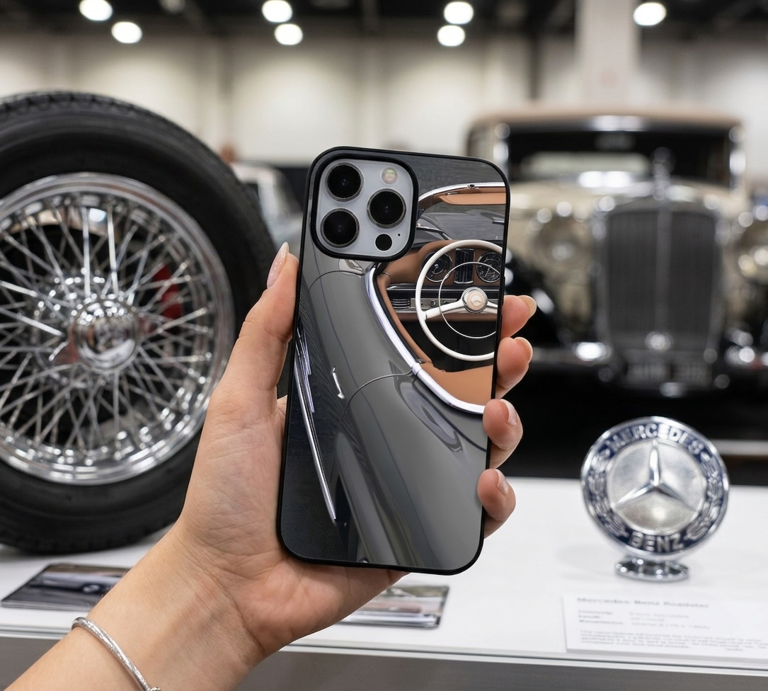 Vintage Grey Mercedes Convertible Case