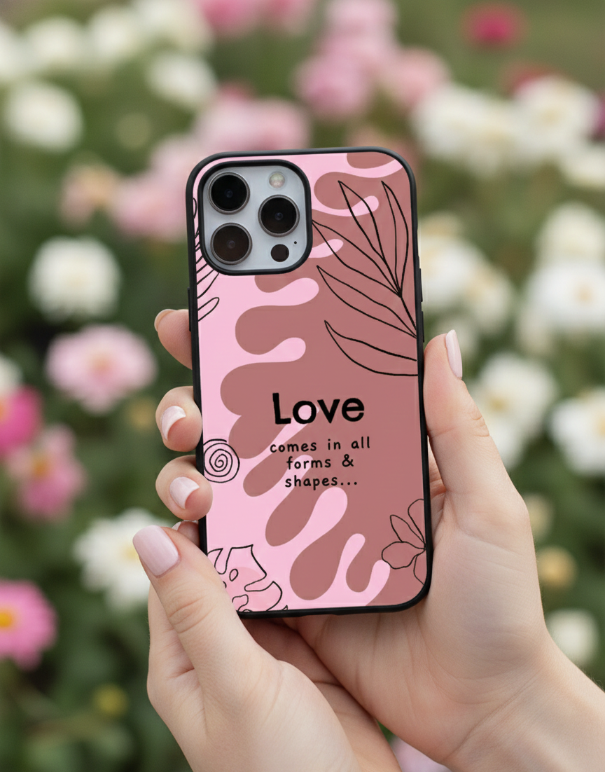 Love Forms & Shapes Botanical | Premium Glass iPhone Mobile Cover Case