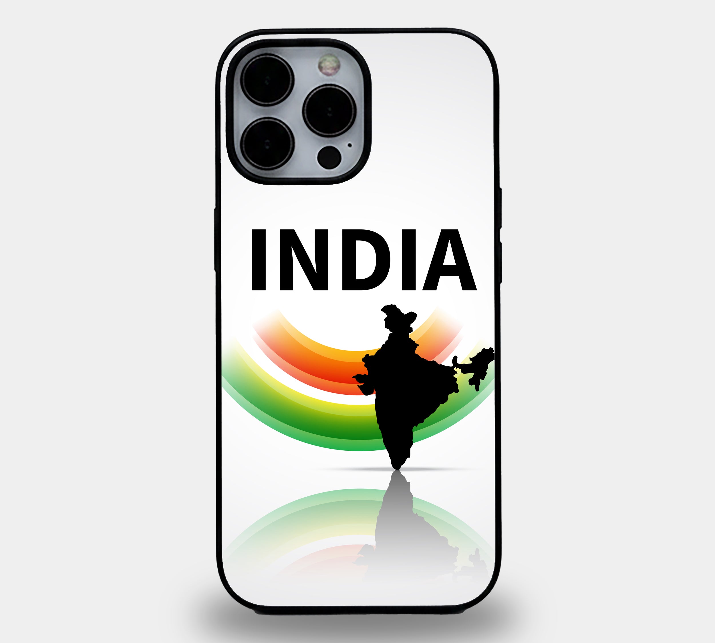 India Map Silhouette | Premium Glass iPhone Mobile Cover Case