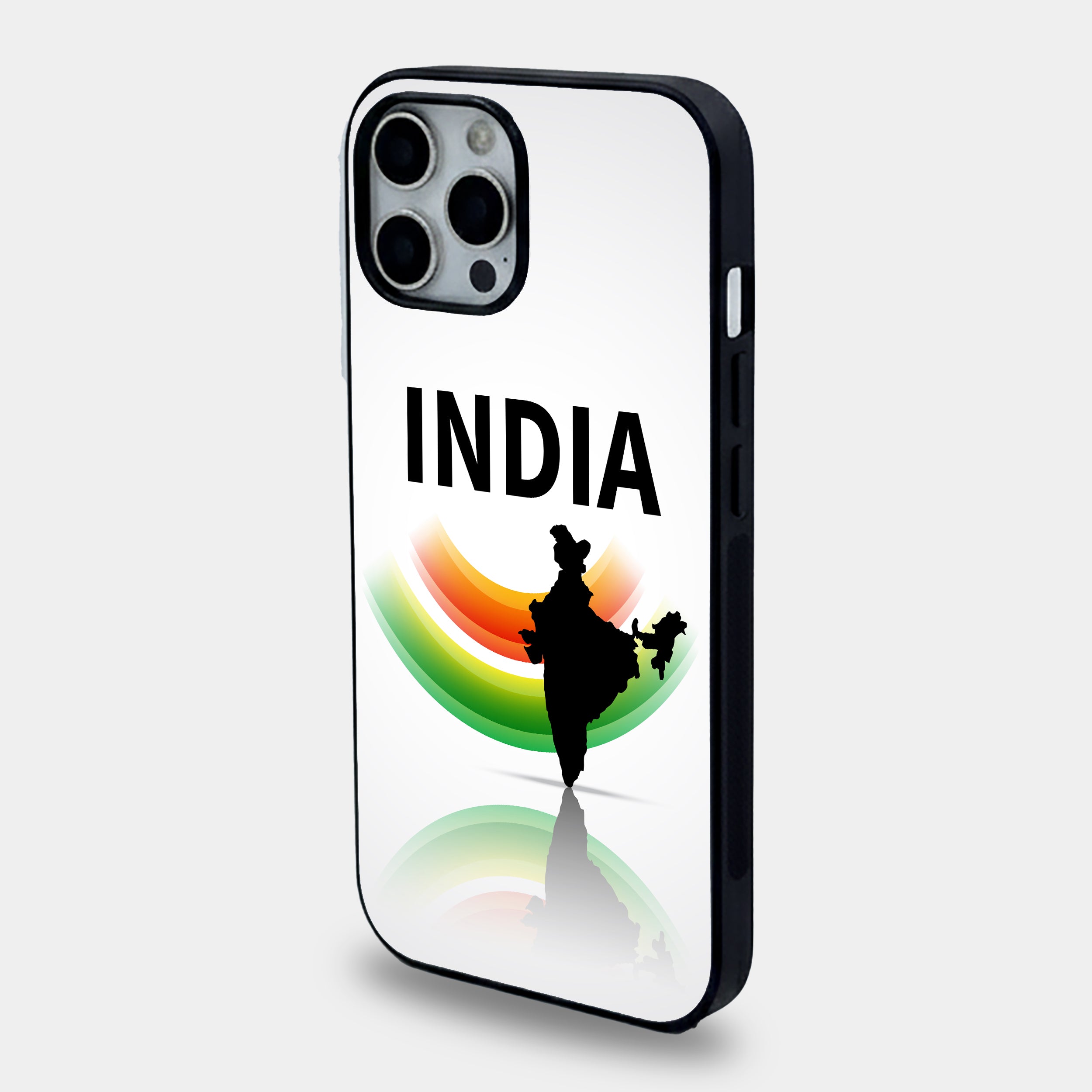 India Map Silhouette | Premium Glass iPhone Mobile Cover Case