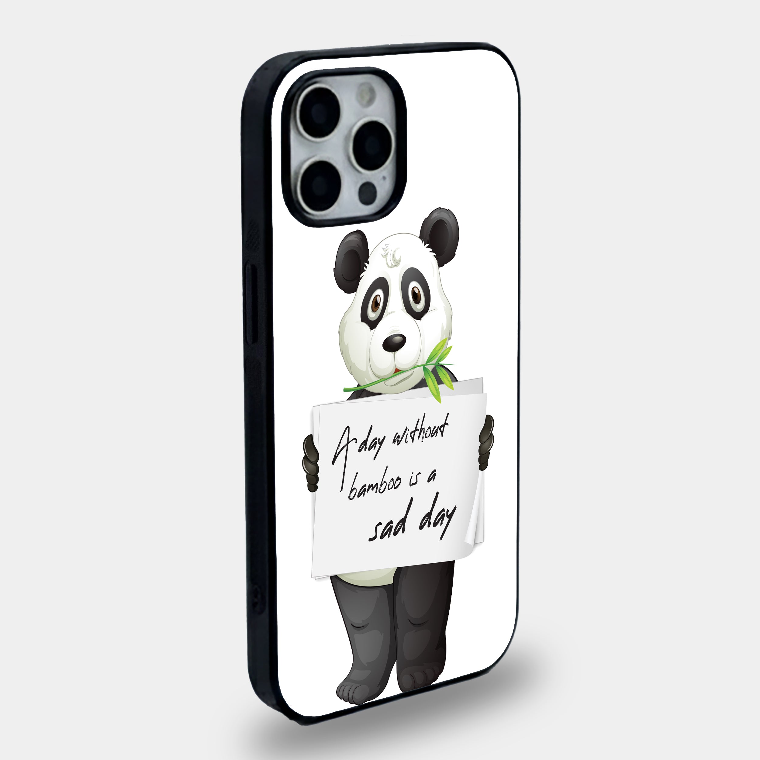 Funny Panda Bamboo Philosophy | Premium Glass iPhone Mobile Cover Case