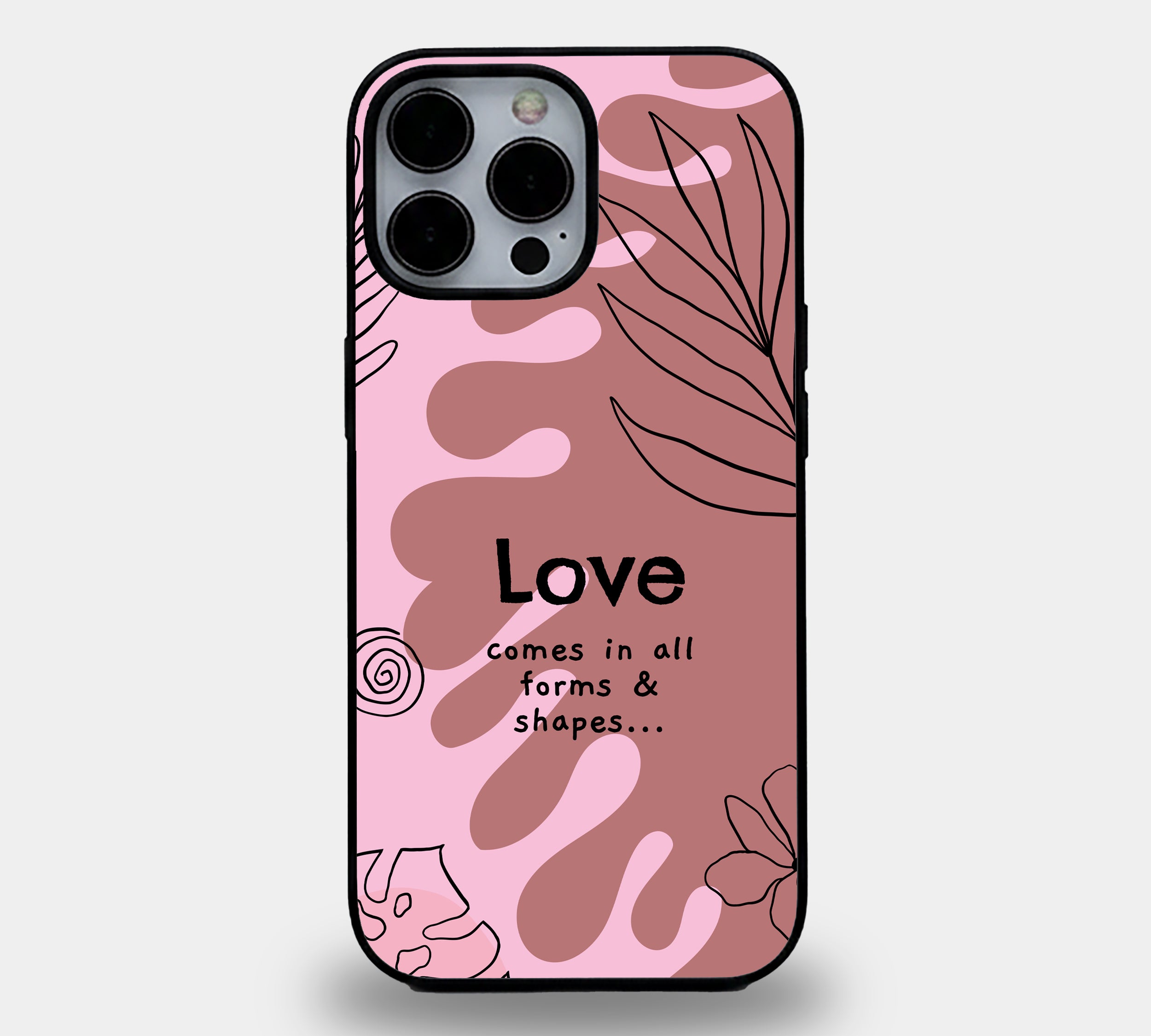 Love Forms & Shapes Botanical | Premium Glass iPhone Mobile Cover Case