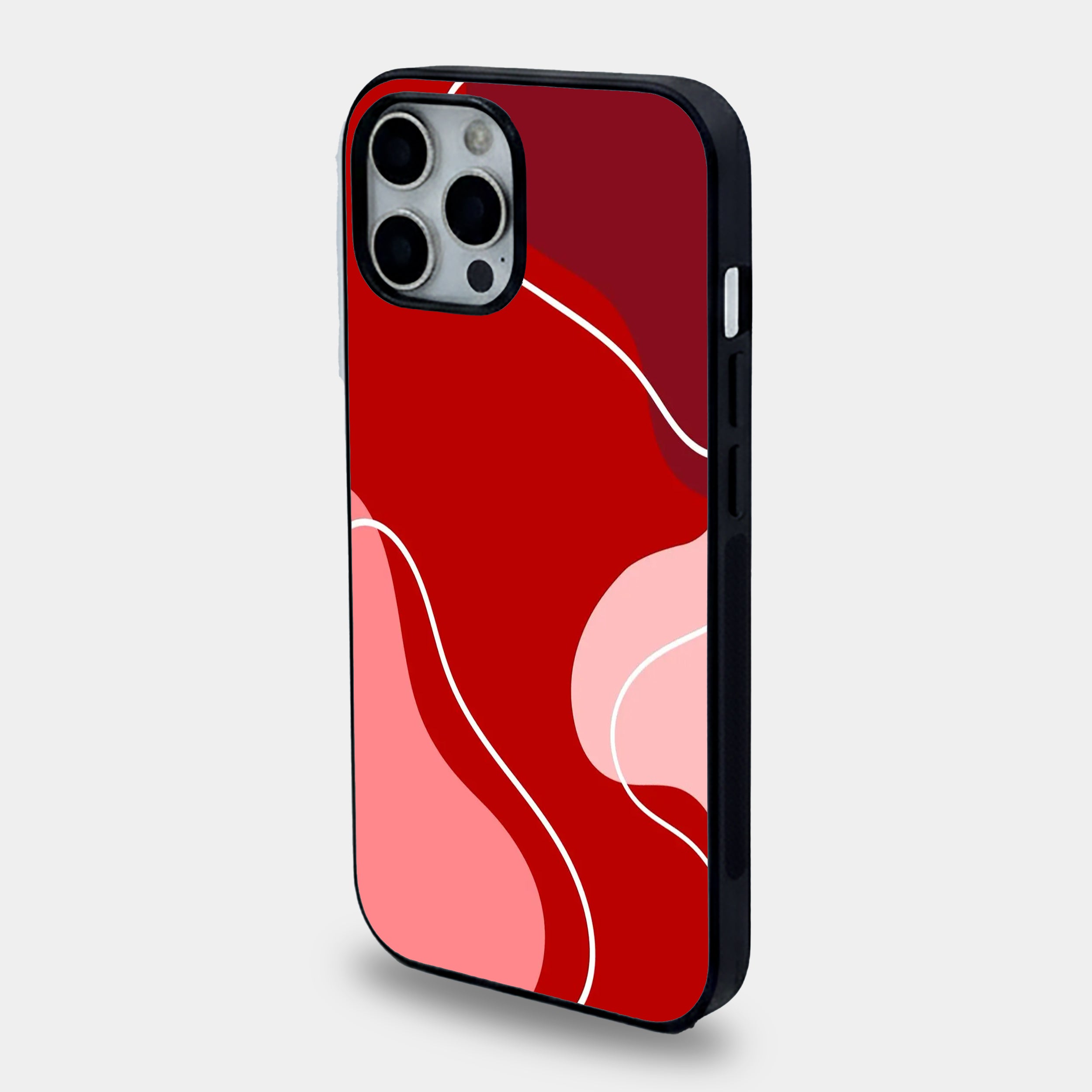 Abstract Crimson Wave | Premium Glass iPhone & Samsung Mobile Cover Case