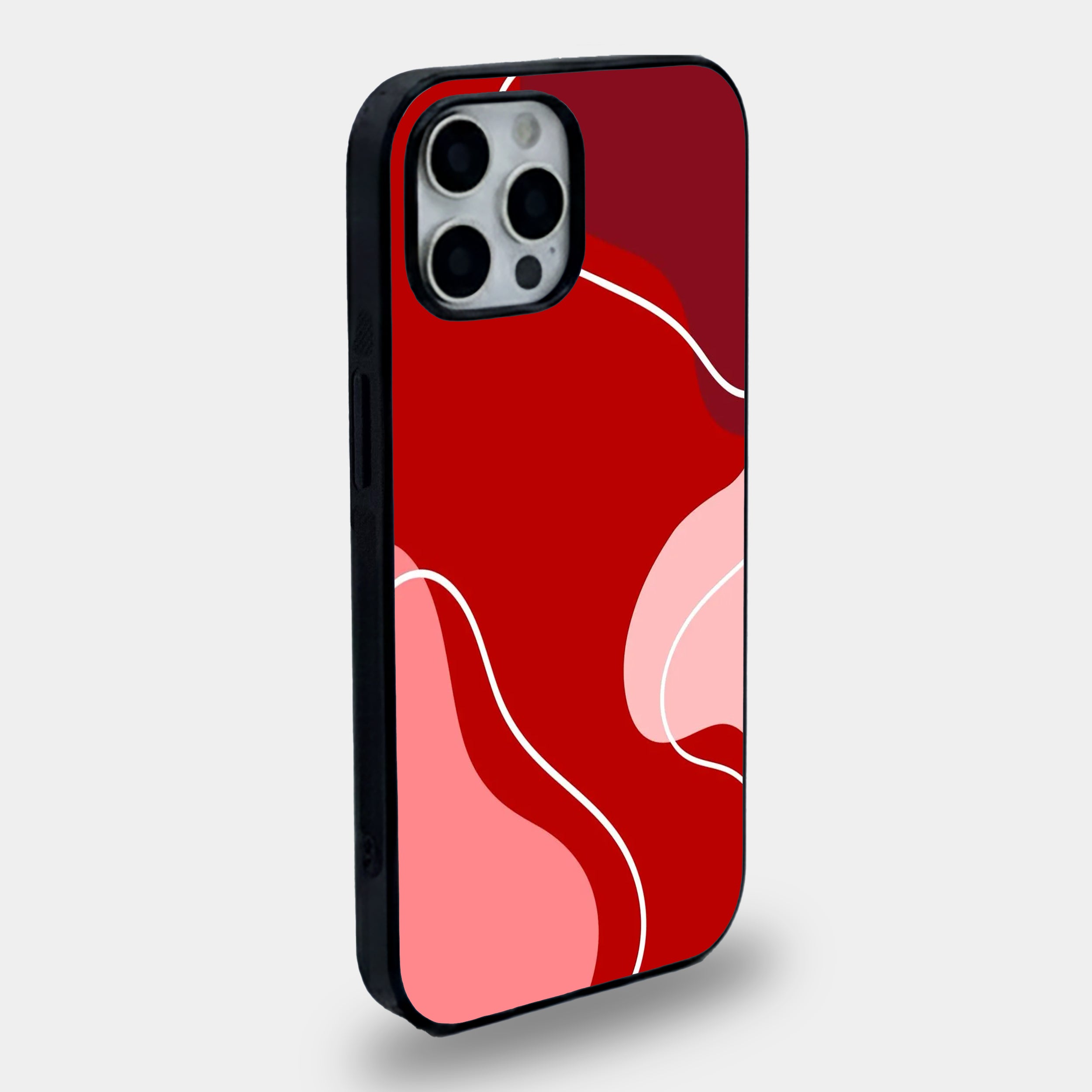 Abstract Crimson Wave | Premium Glass iPhone & Samsung Mobile Cover Case