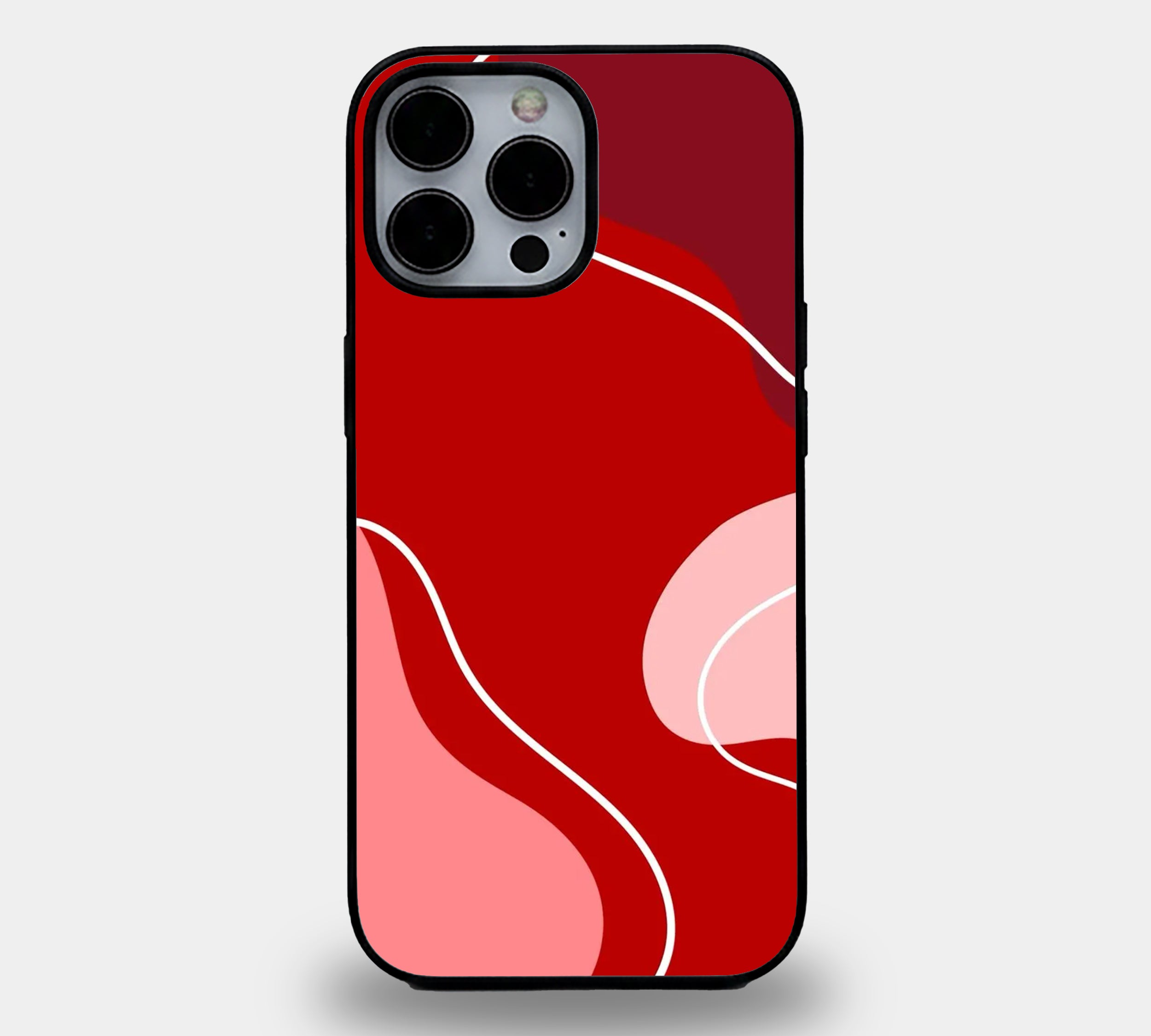 Abstract Crimson Wave | Premium Glass iPhone & Samsung Mobile Cover Case