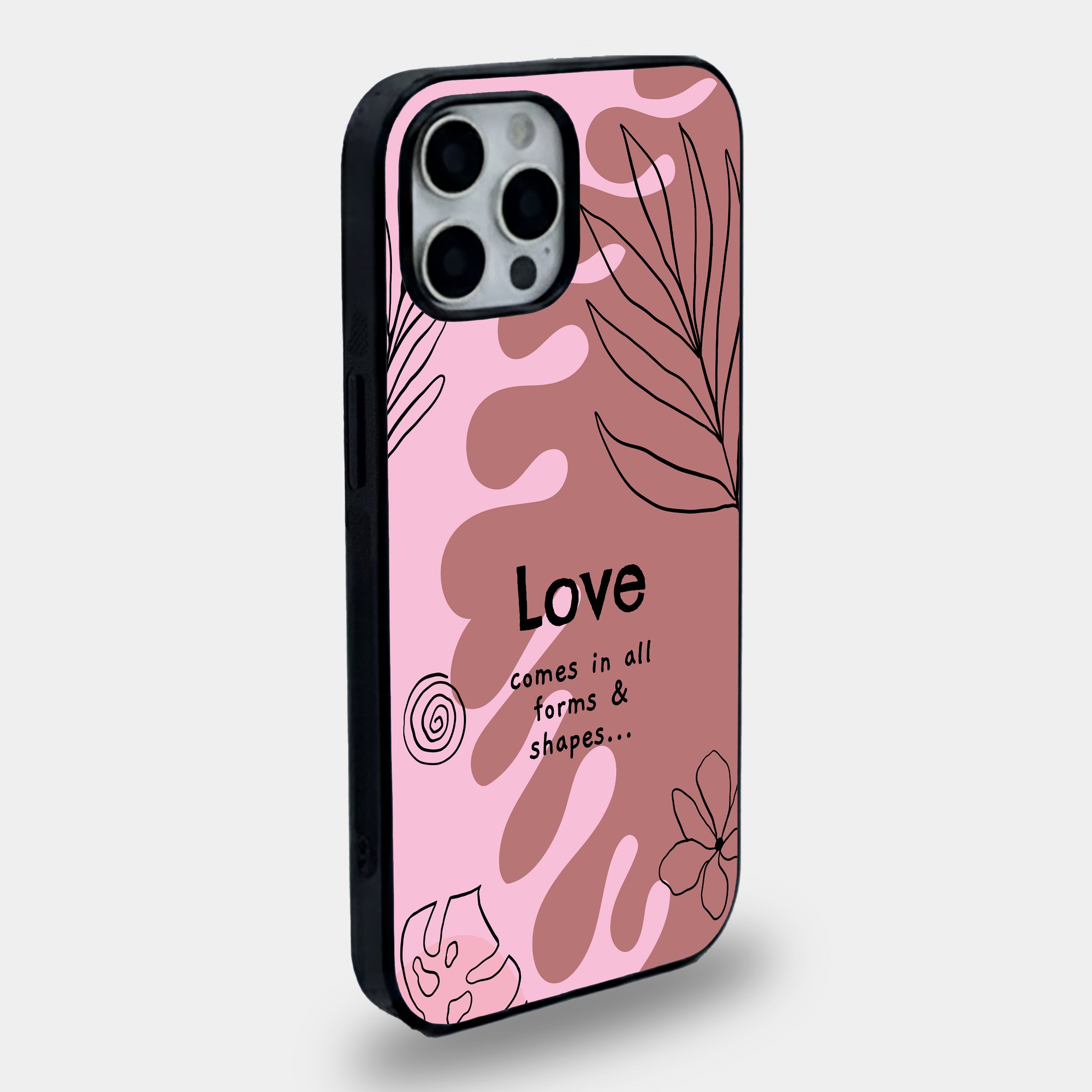 Love Forms & Shapes Botanical | Premium Glass iPhone Mobile Cover Case