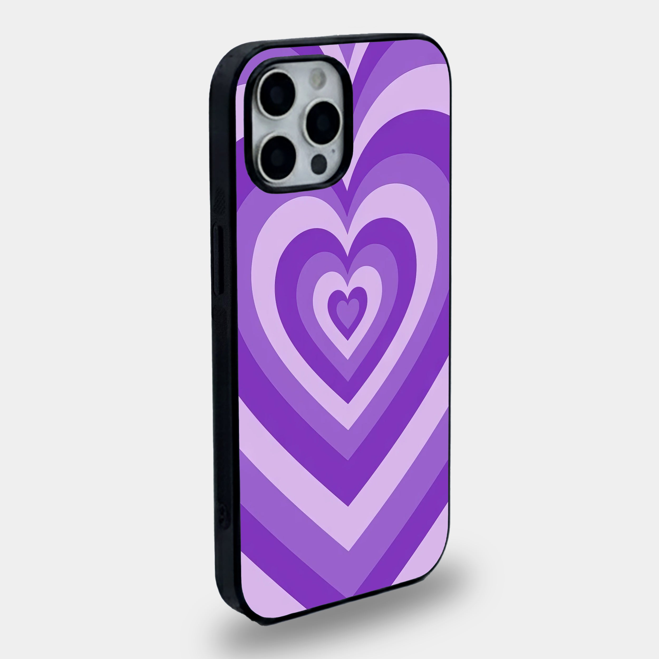 Retro Lavender Radiating Heart Aesthetic | Premium Glass iPhone & Samsung Mobile Cover Case