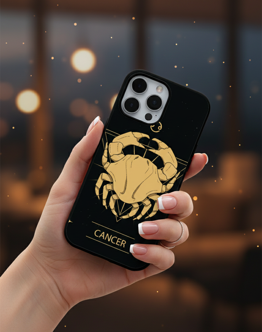 Celestial Cancer Zodiac | Premium Glass iPhone Mobile Cover Case