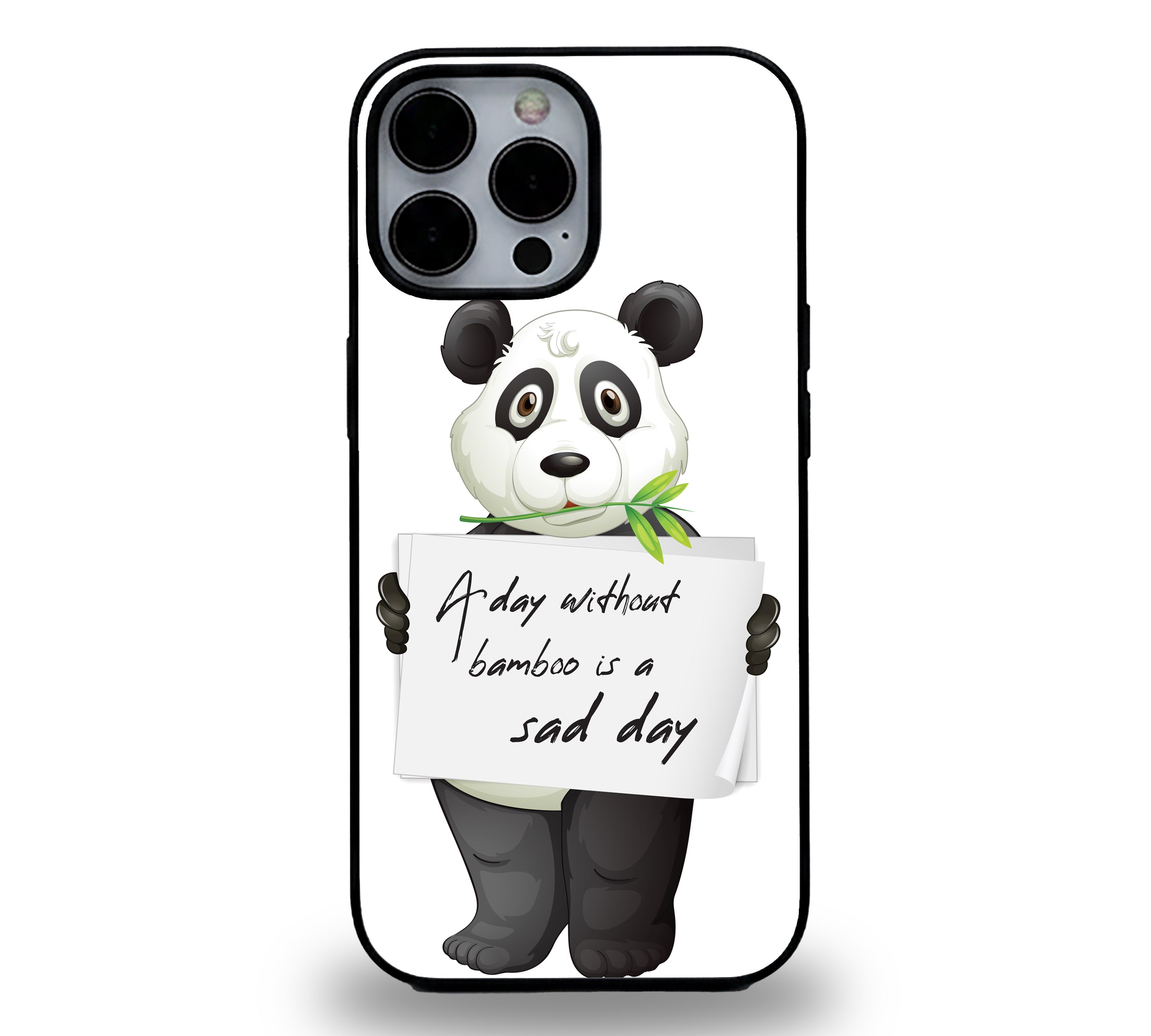 Funny Panda Bamboo Philosophy | Premium Glass iPhone Mobile Cover Case