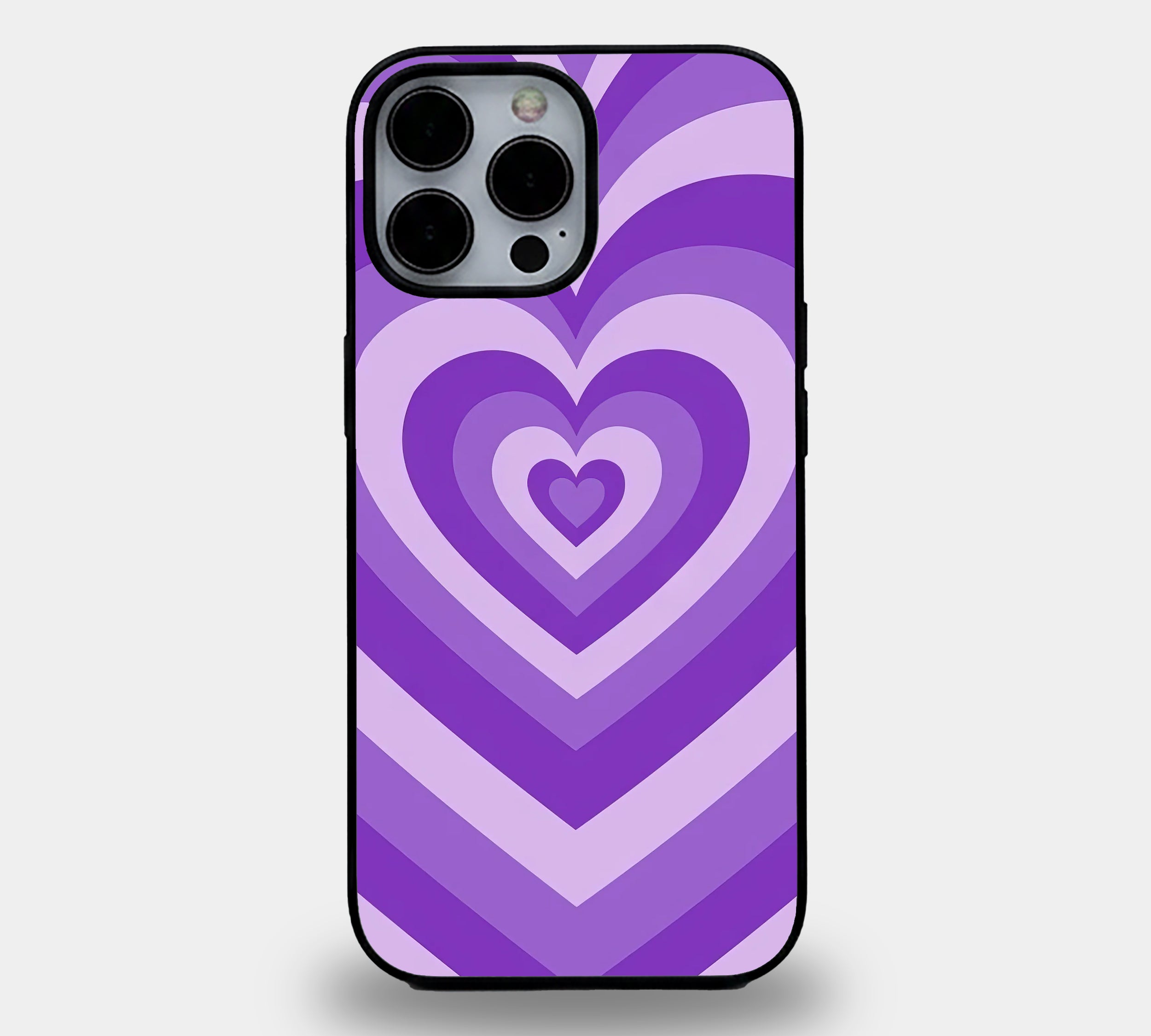Retro Lavender Radiating Heart Aesthetic | Premium Glass iPhone & Samsung Mobile Cover Case