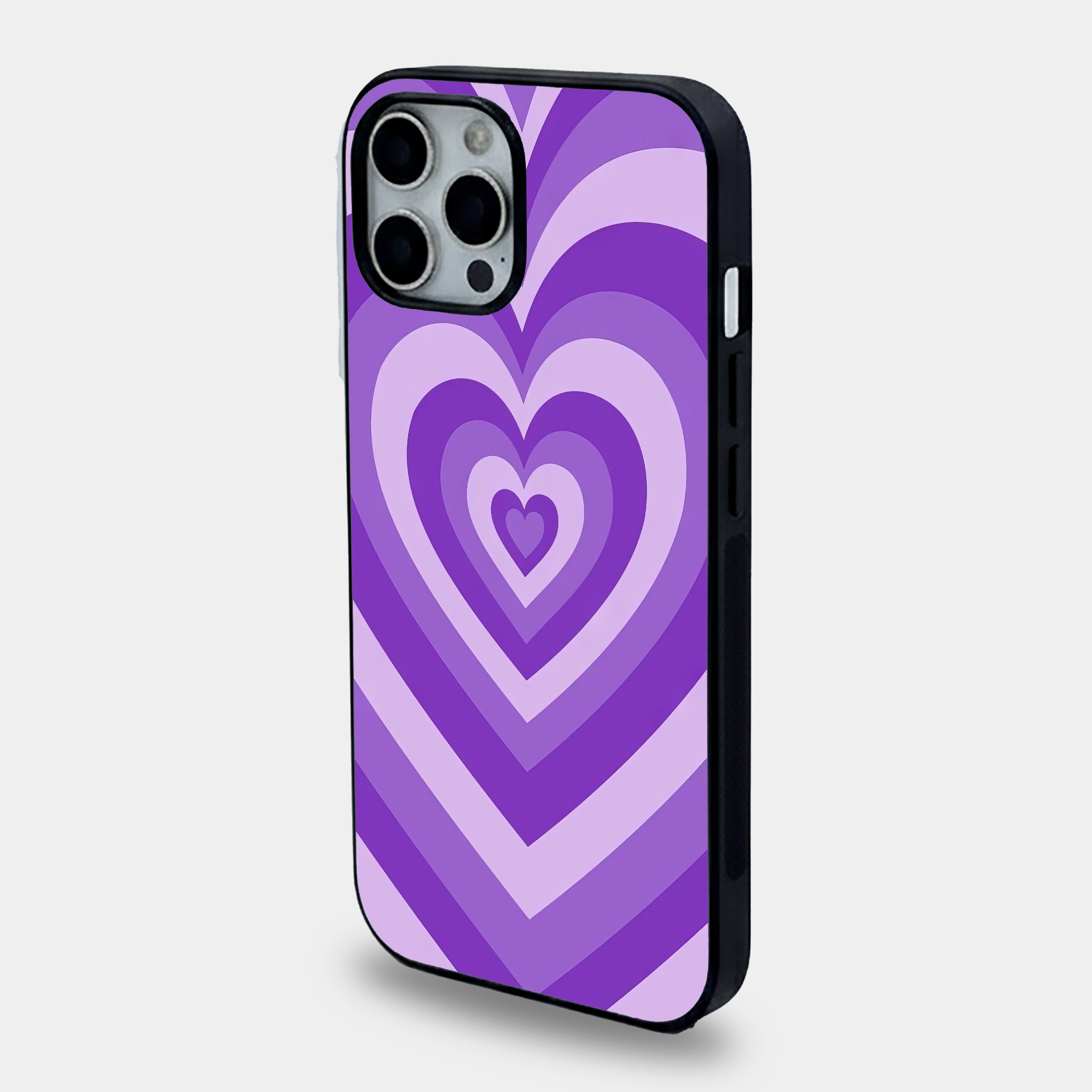 Retro Lavender Radiating Heart Aesthetic | Premium Glass iPhone & Samsung Mobile Cover Case