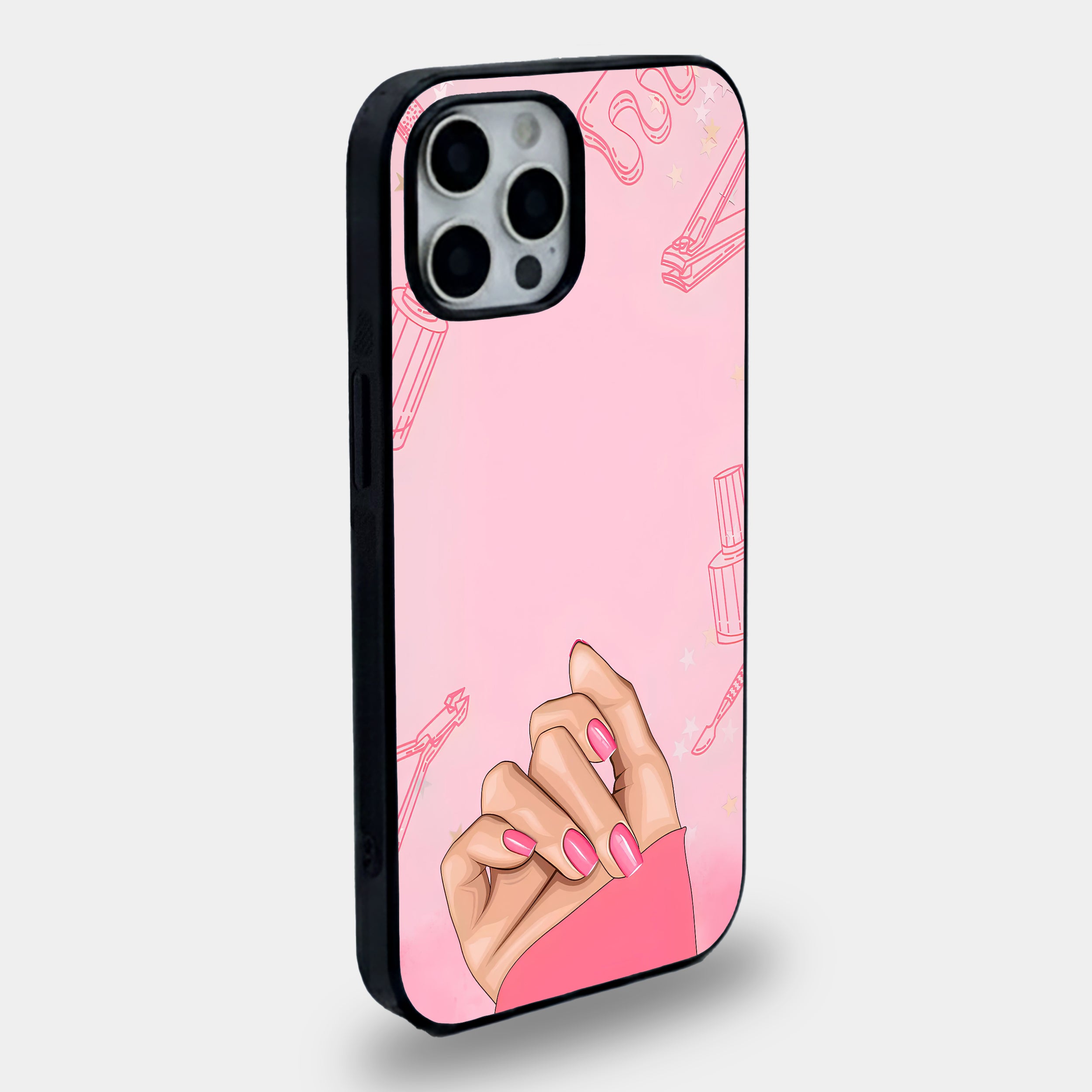 Soft Glam Manicure | Premium Glass iPhone & Samsung Mobile Cover Case