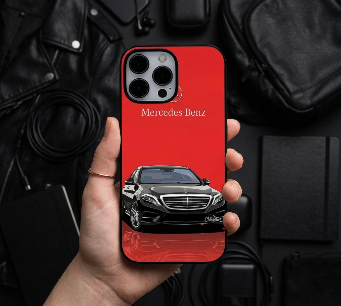 Red Minimalist Mercedes Sedan Case