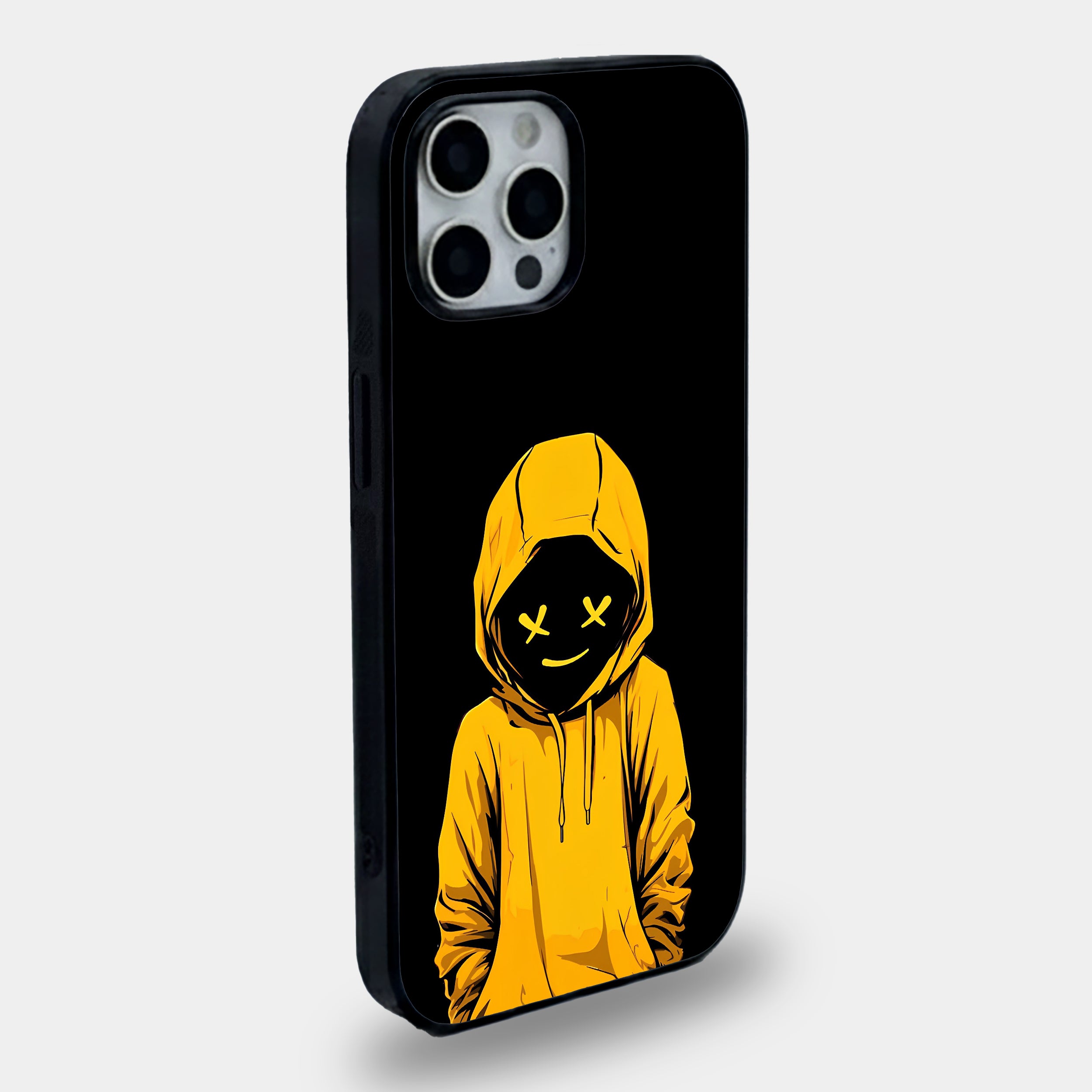 Mysterious Yellow Hoodie Streetwear | Premium Glass iPhone & Samsung Mobile Cover Case