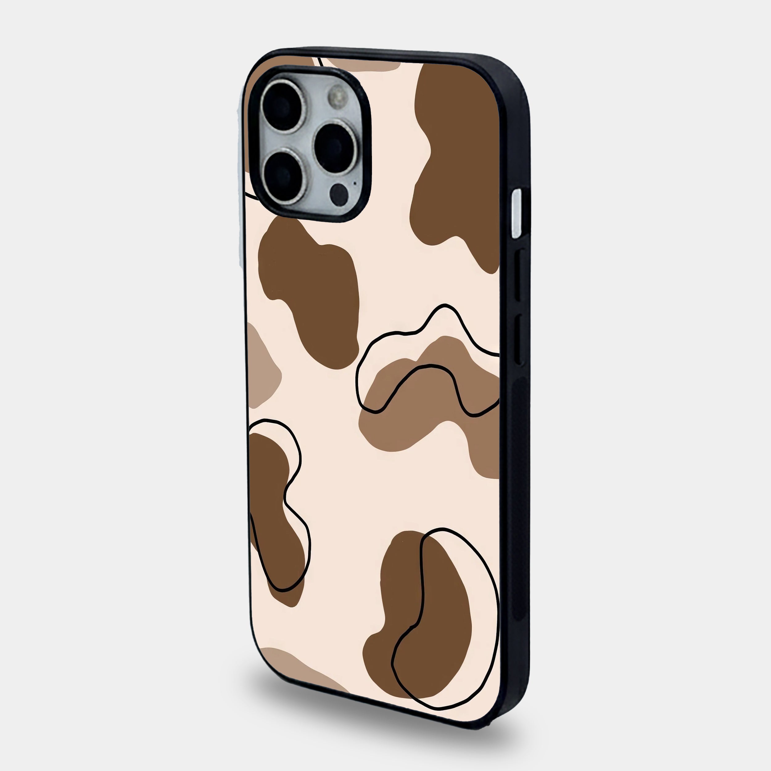 Earthy Cow Print | Premium Glass iPhone & Samsung Mobile Cover Case