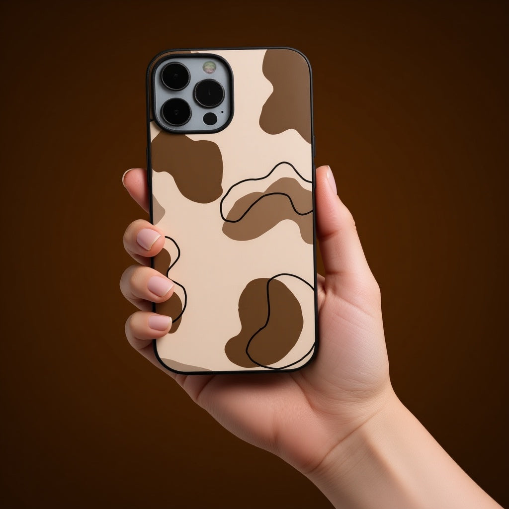 Earthy Cow Print | Premium Glass iPhone & Samsung Mobile Cover Case