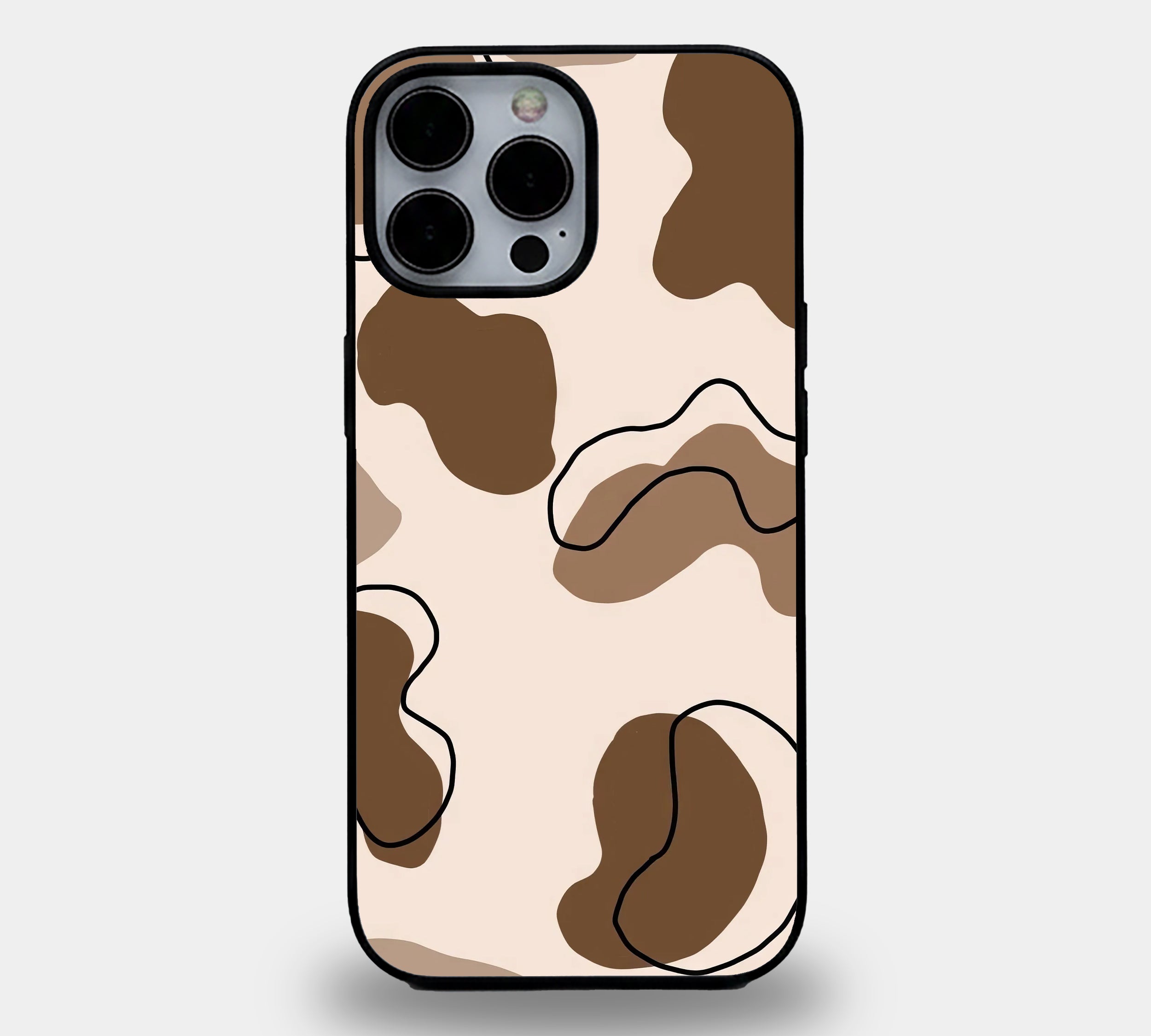 Earthy Cow Print | Premium Glass iPhone & Samsung Mobile Cover Case