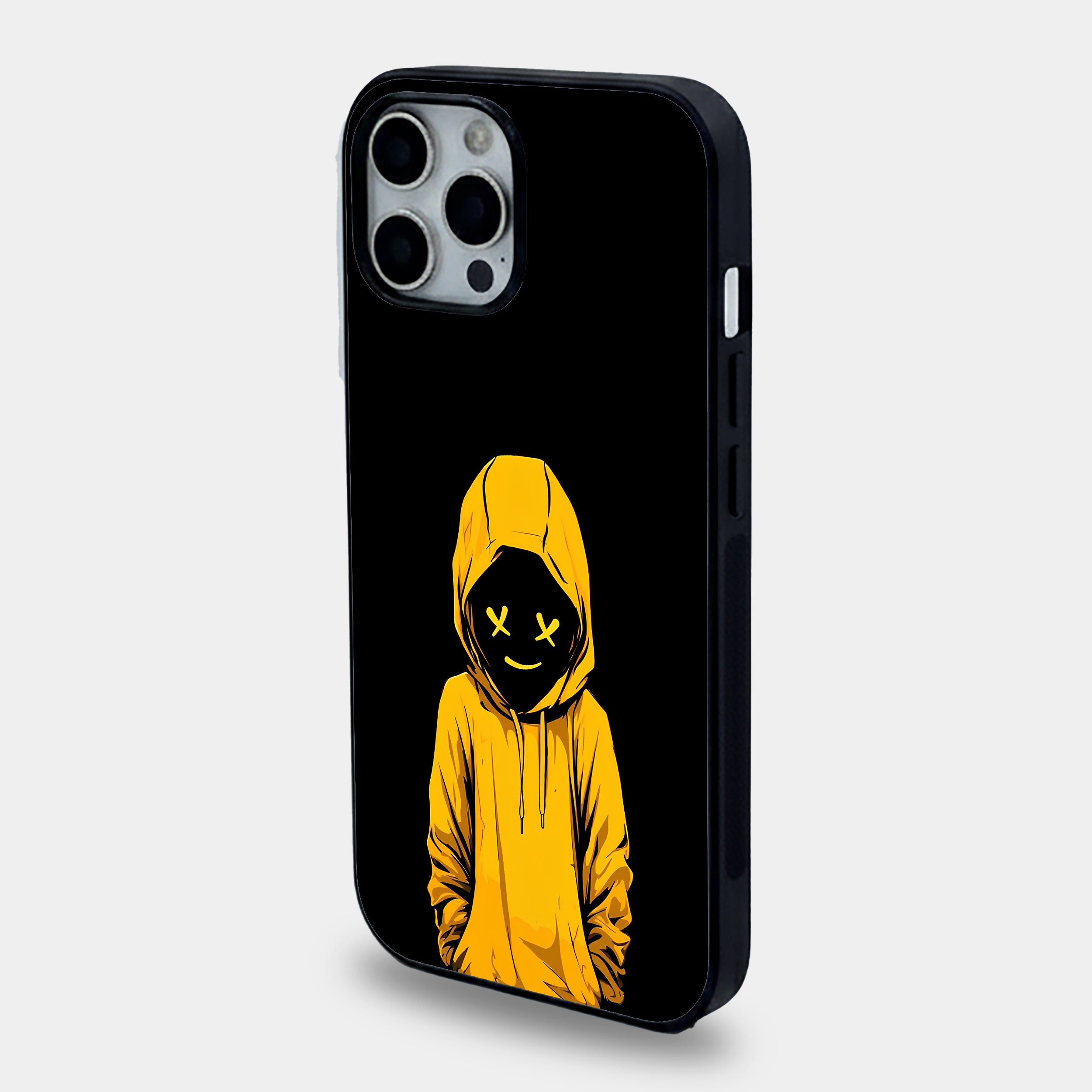 Mysterious Yellow Hoodie Streetwear | Premium Glass iPhone & Samsung Mobile Cover Case
