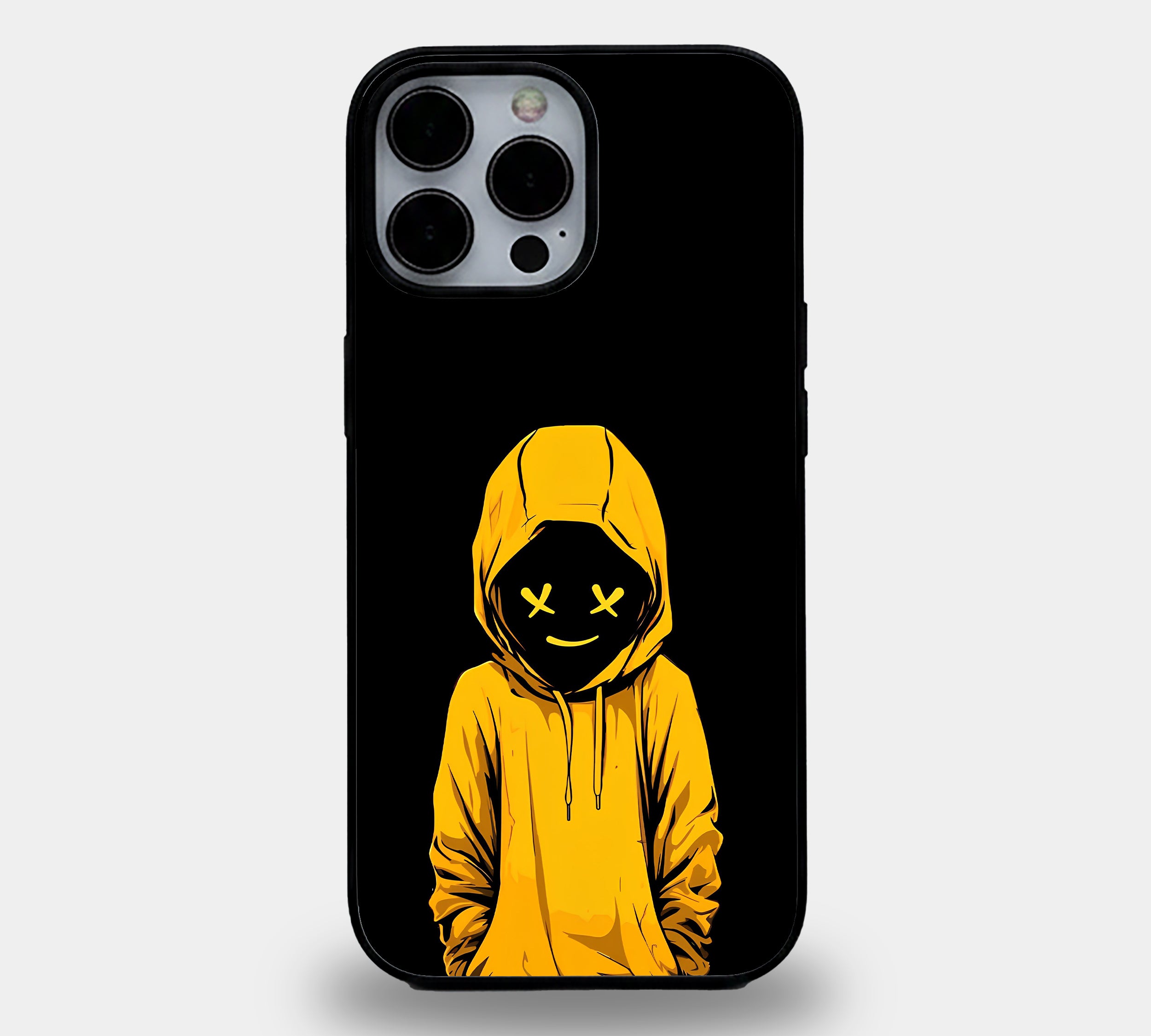 Mysterious Yellow Hoodie Streetwear | Premium Glass iPhone & Samsung Mobile Cover Case