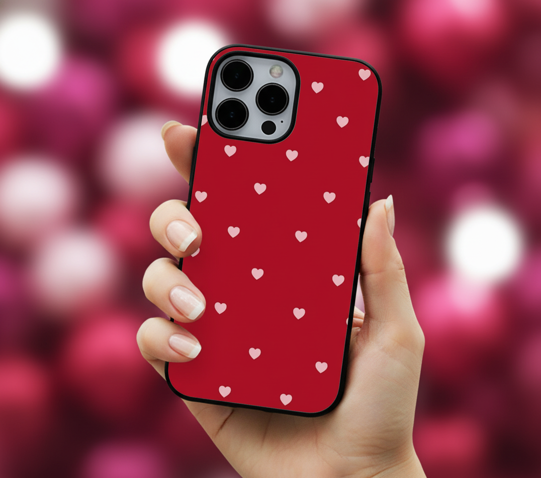 Radiant Hearts Red | Premium Glass iPhone & Samsung Mobile Cover Case