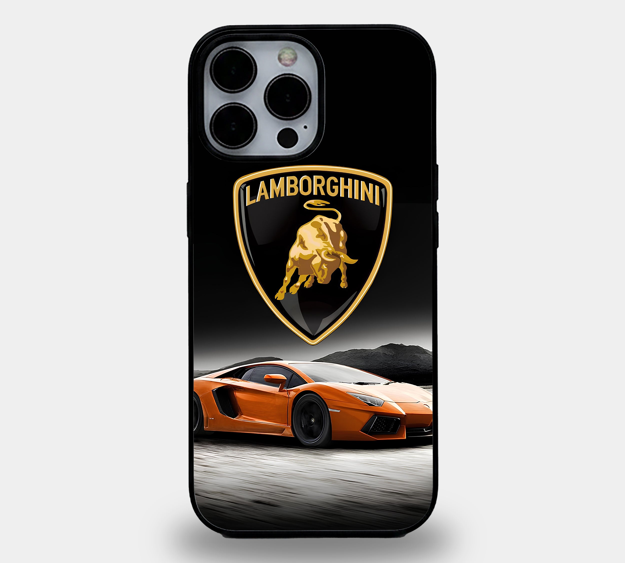 Lamborghini Orange Supercar Badge Case