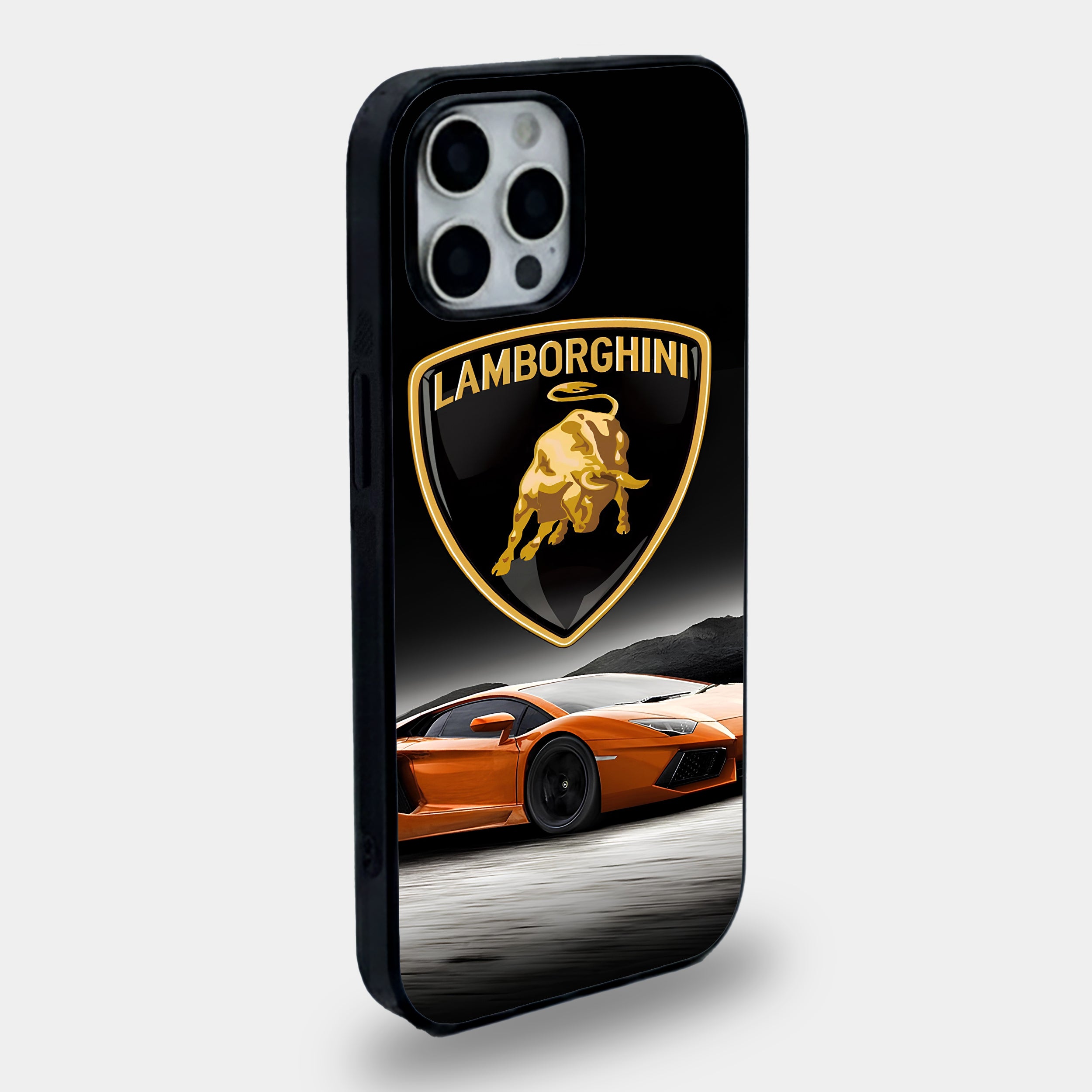Lamborghini Orange Supercar Badge Case